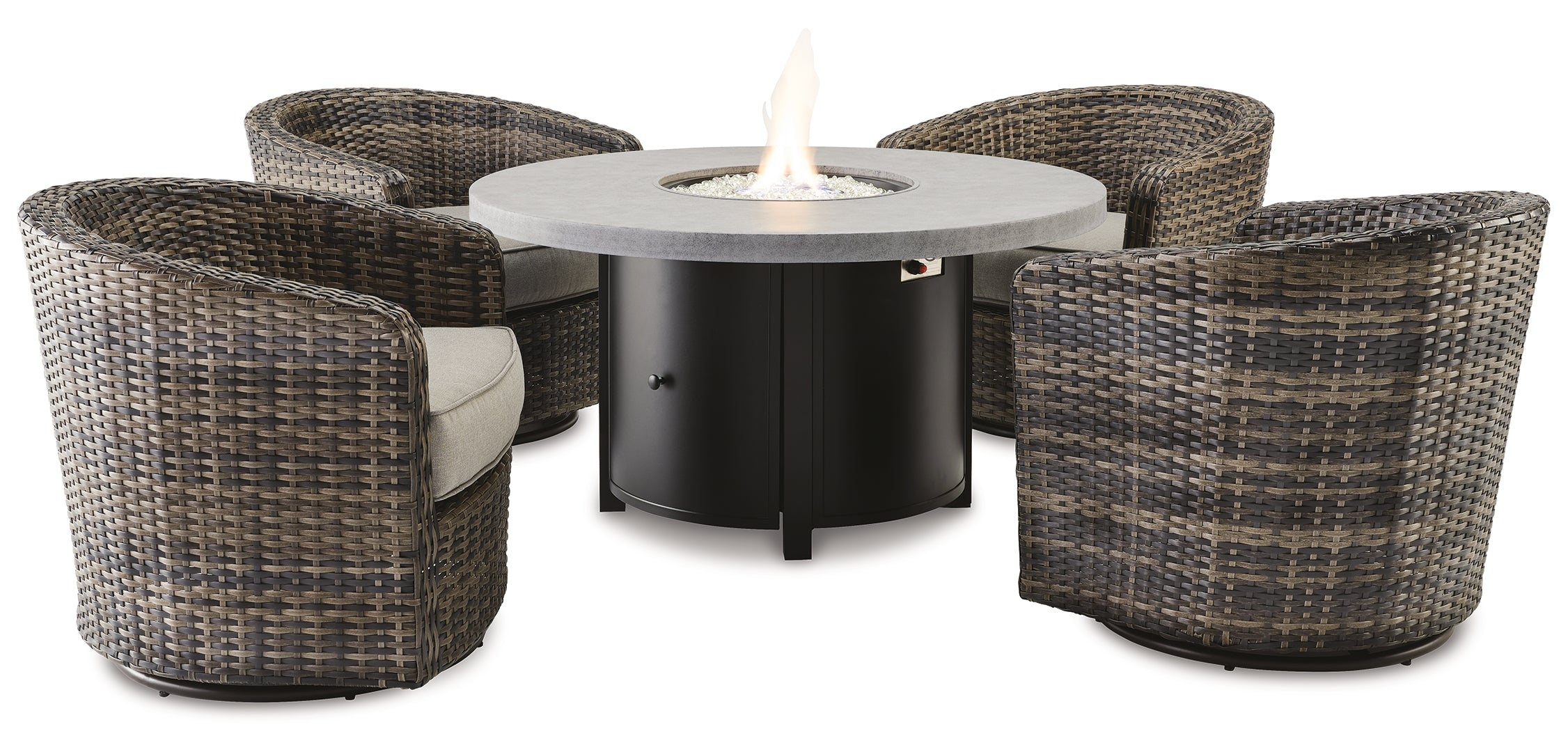 Coulee Mills Outdoor Fire Pit Table and 4 Chairs