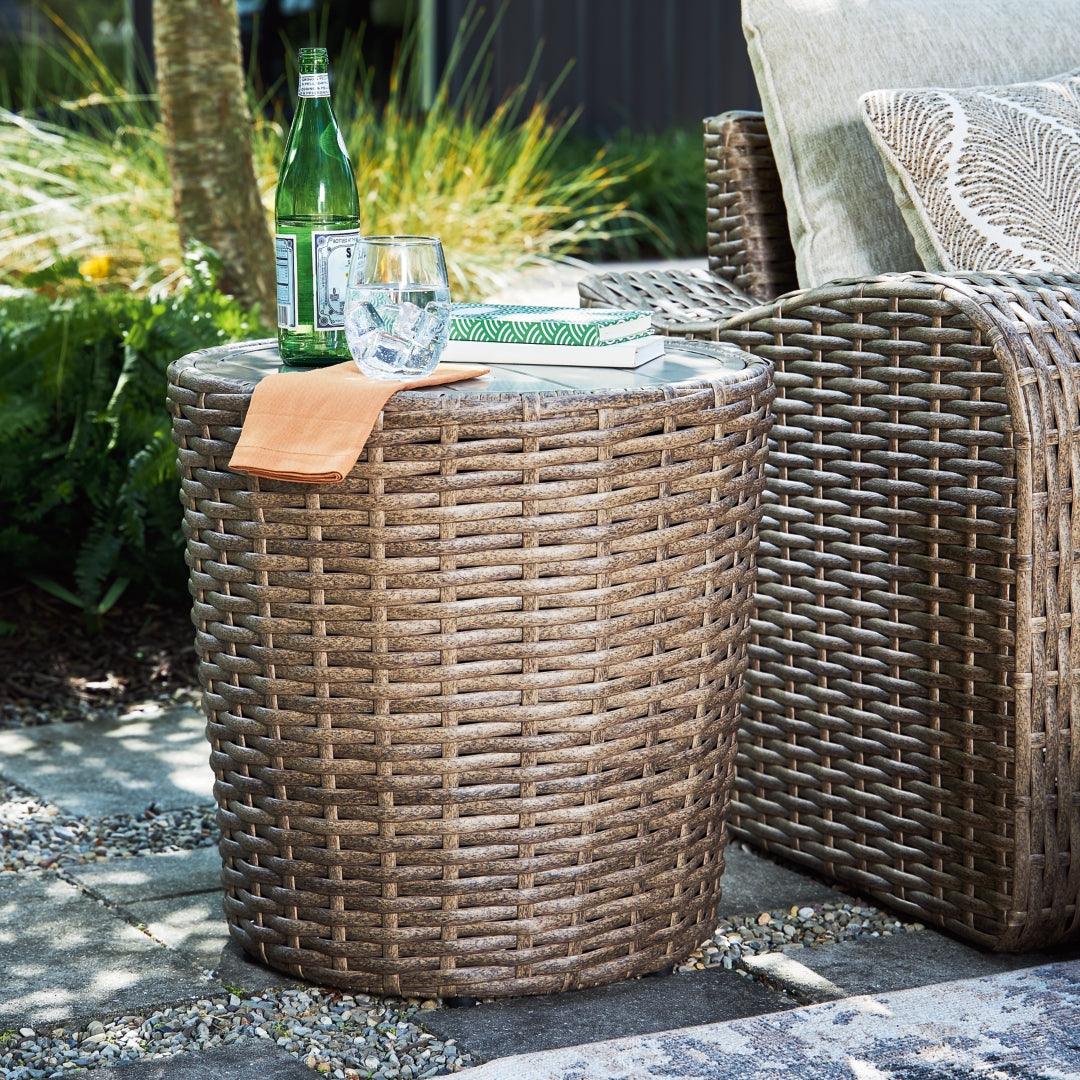 Sandy Bloom Outdoor End Table