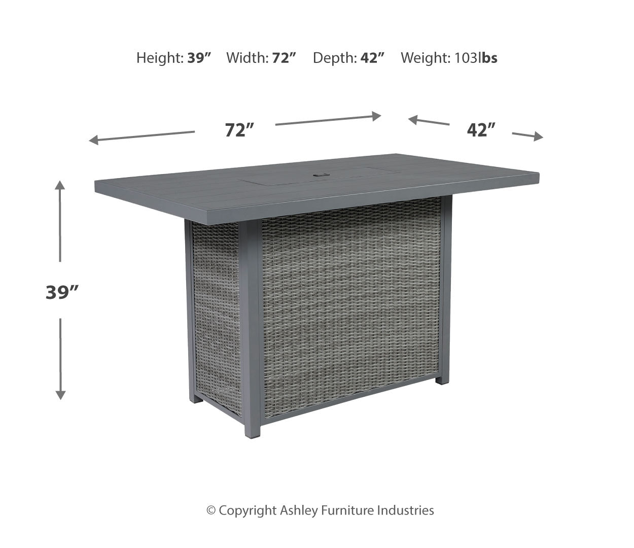 Palazzo Outdoor Bar Table with Fire Pit