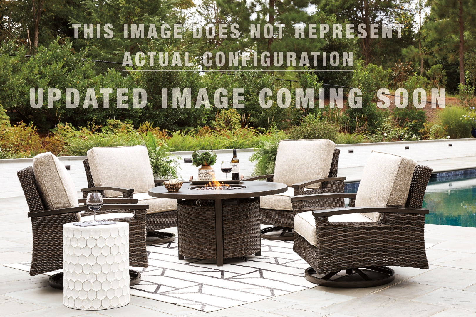 Paradise Trail Outdoor Counter Height Dining Table with 4 Barstools