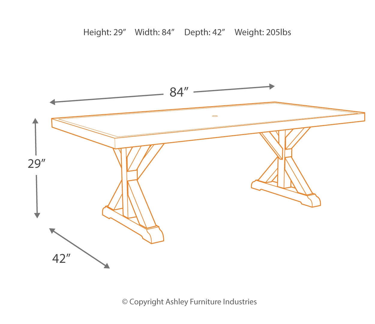 Beachcroft Dining Table with Umbrella Option