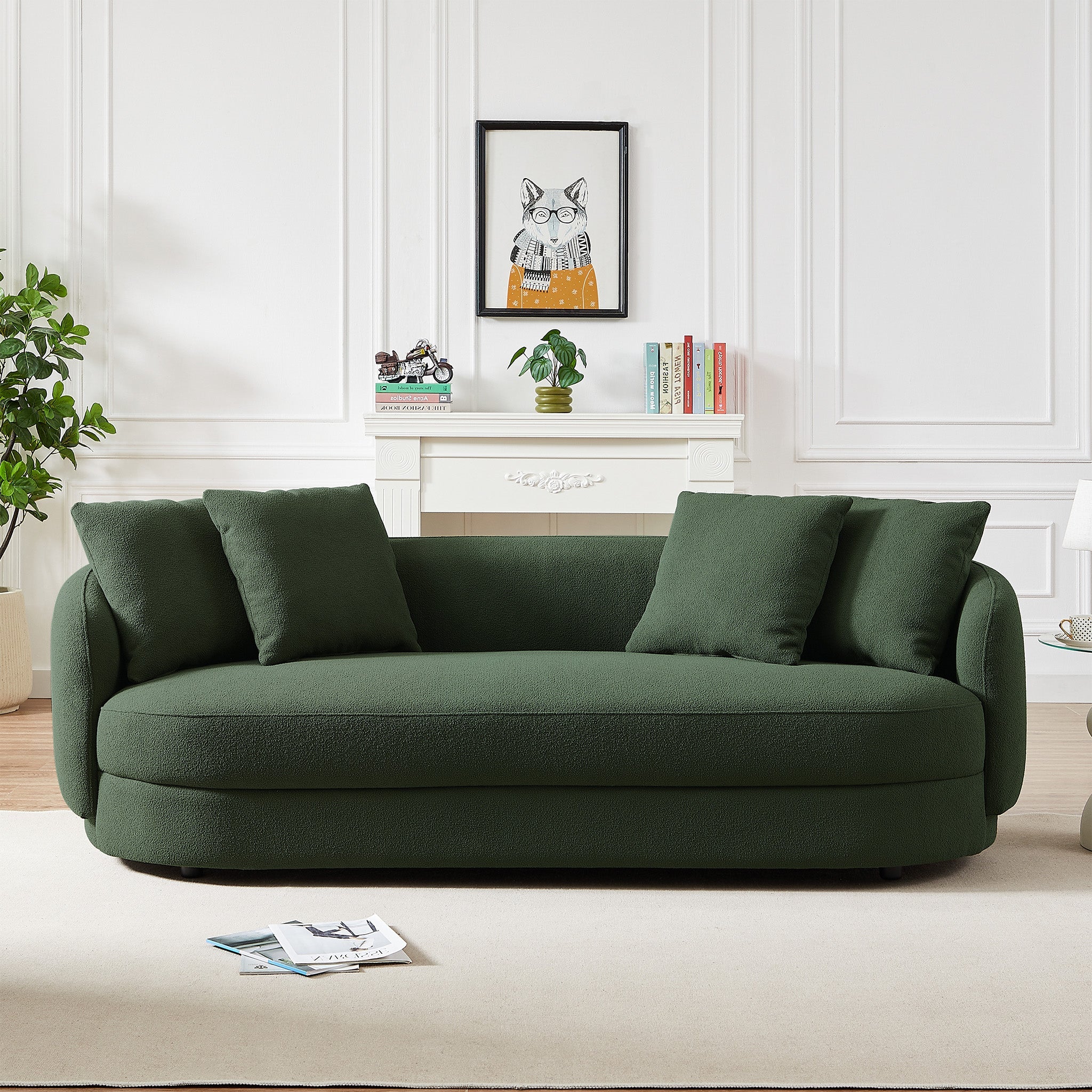 Perth Olive Green Boucle Sofa