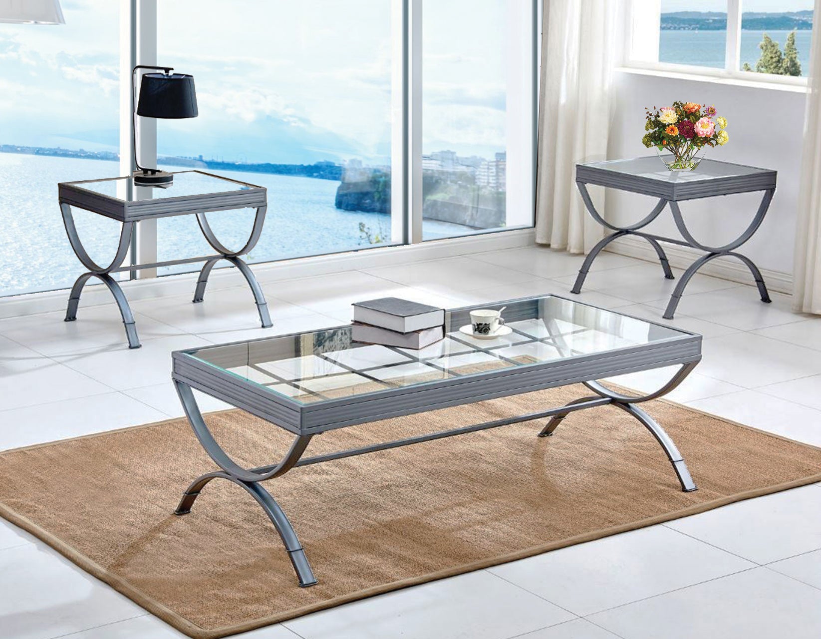 Minwei Coffee Table and 2 End Table