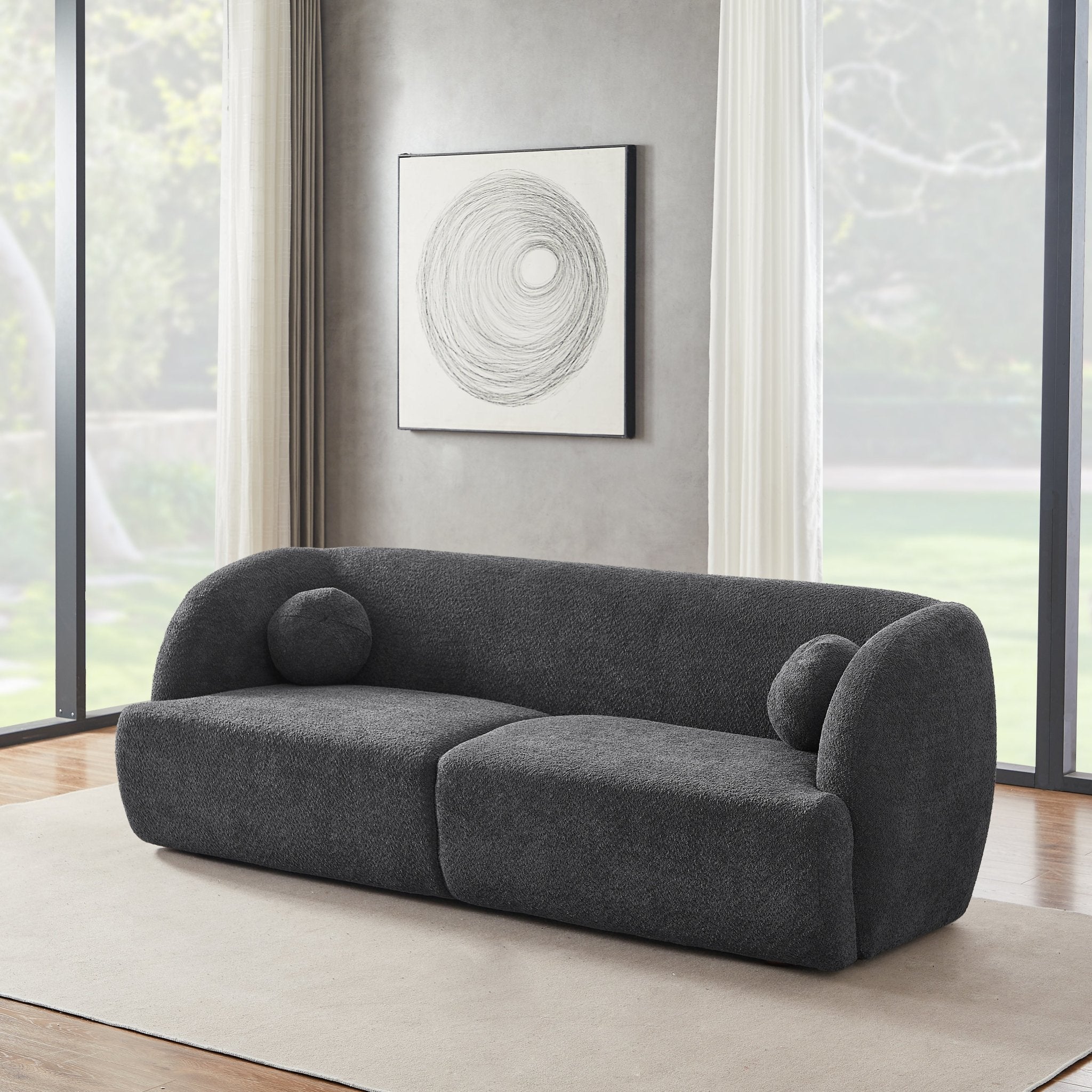 Quinn Grey Boucle Sofa