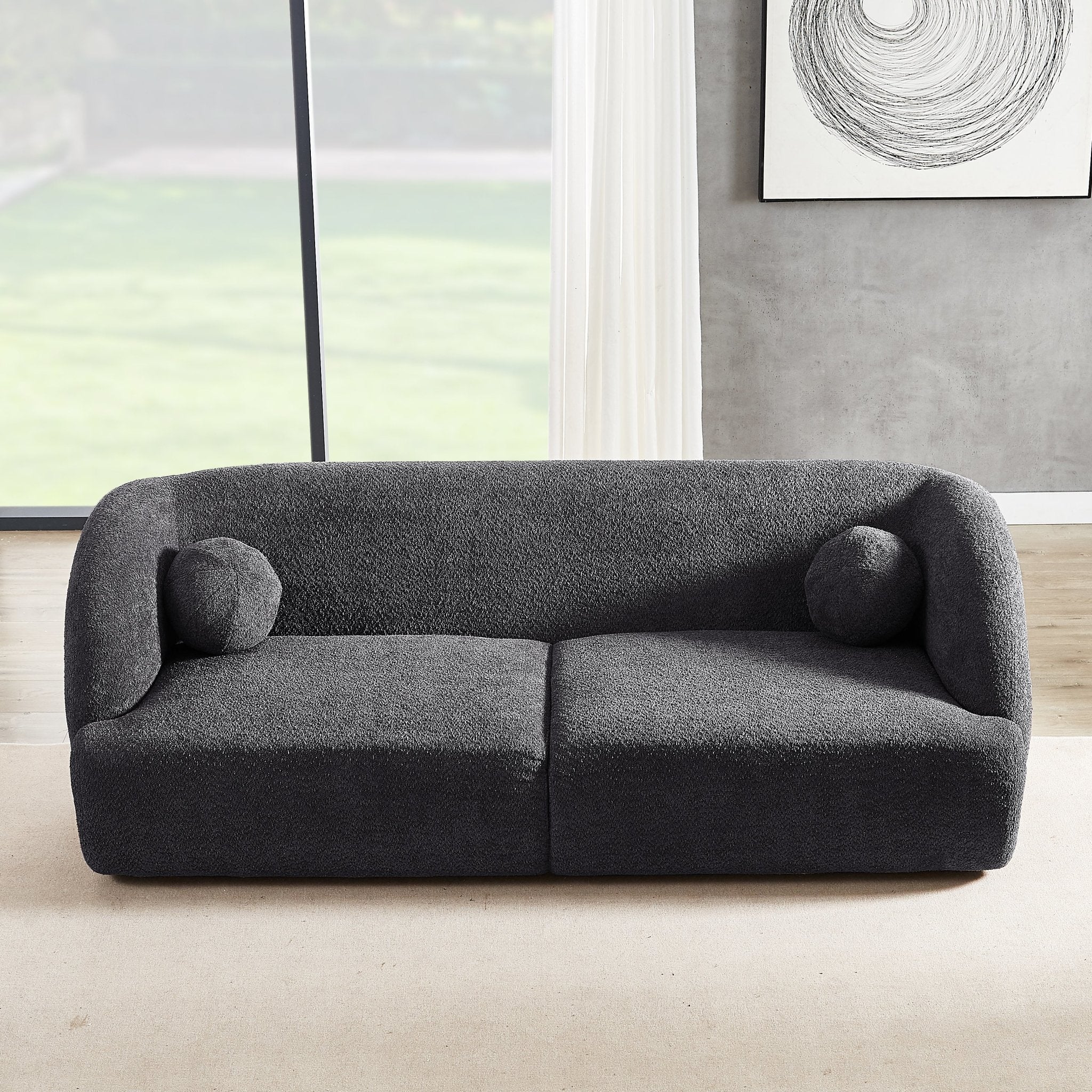 Quinn Grey Boucle Sofa