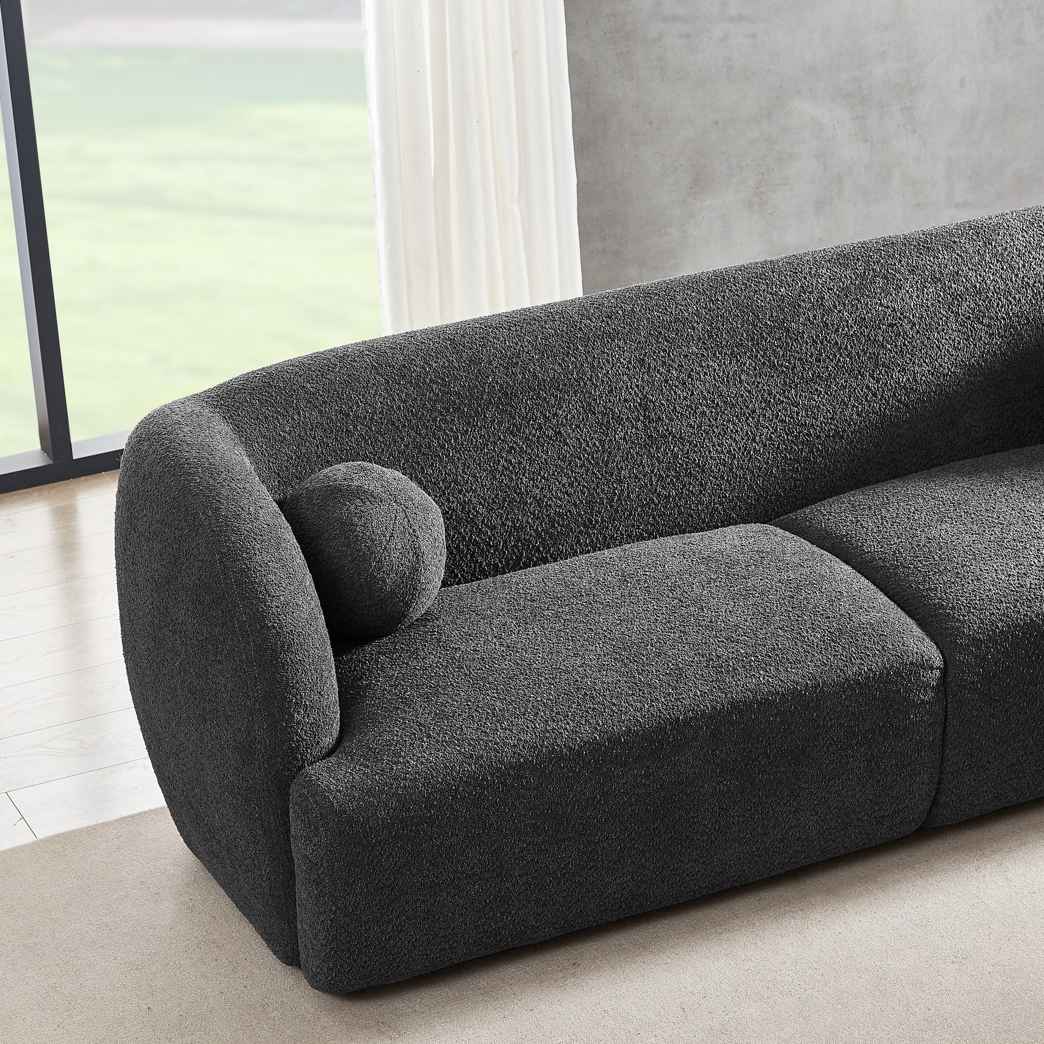 Quinn Grey Boucle Sofa