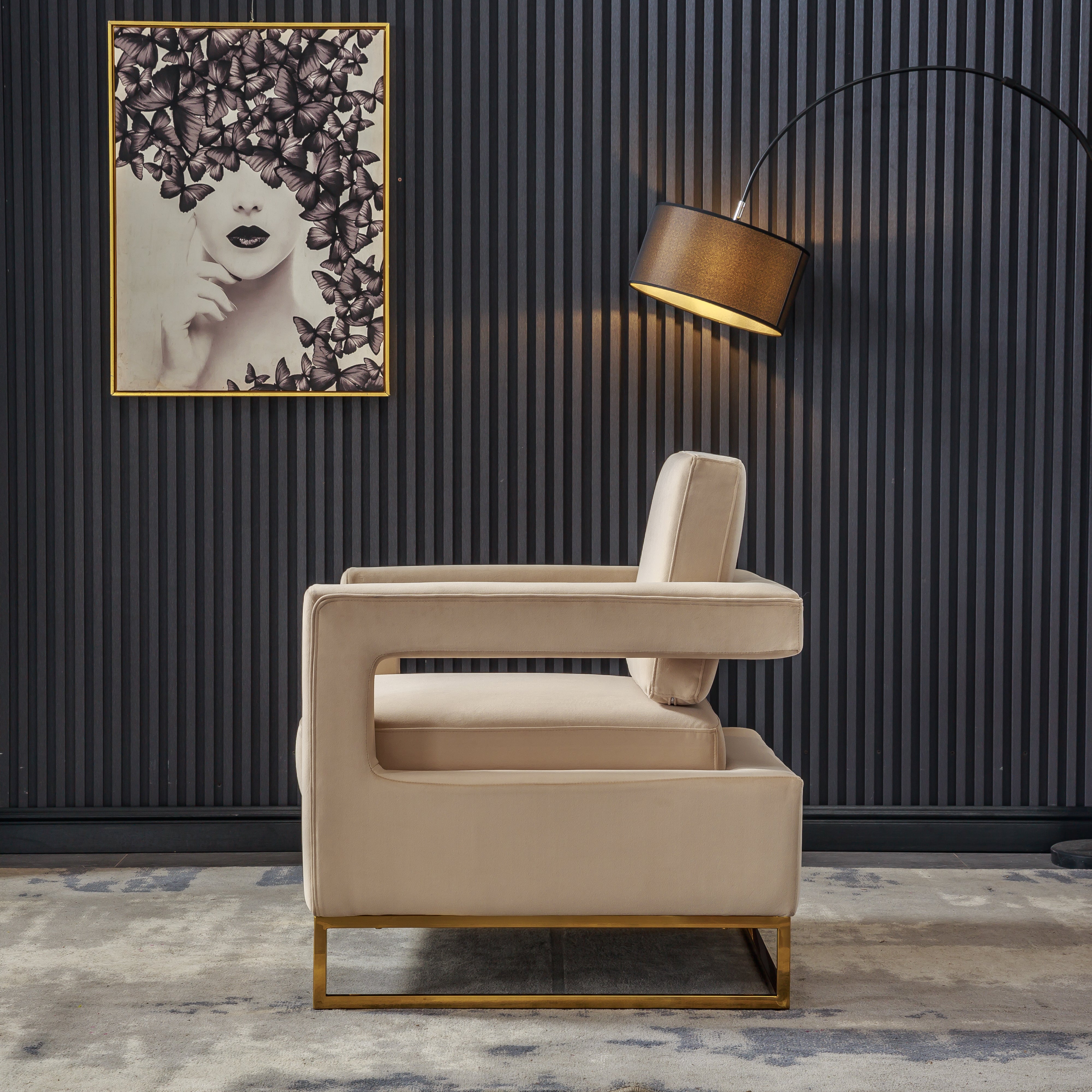 Nakeira Barrel Chair Beige