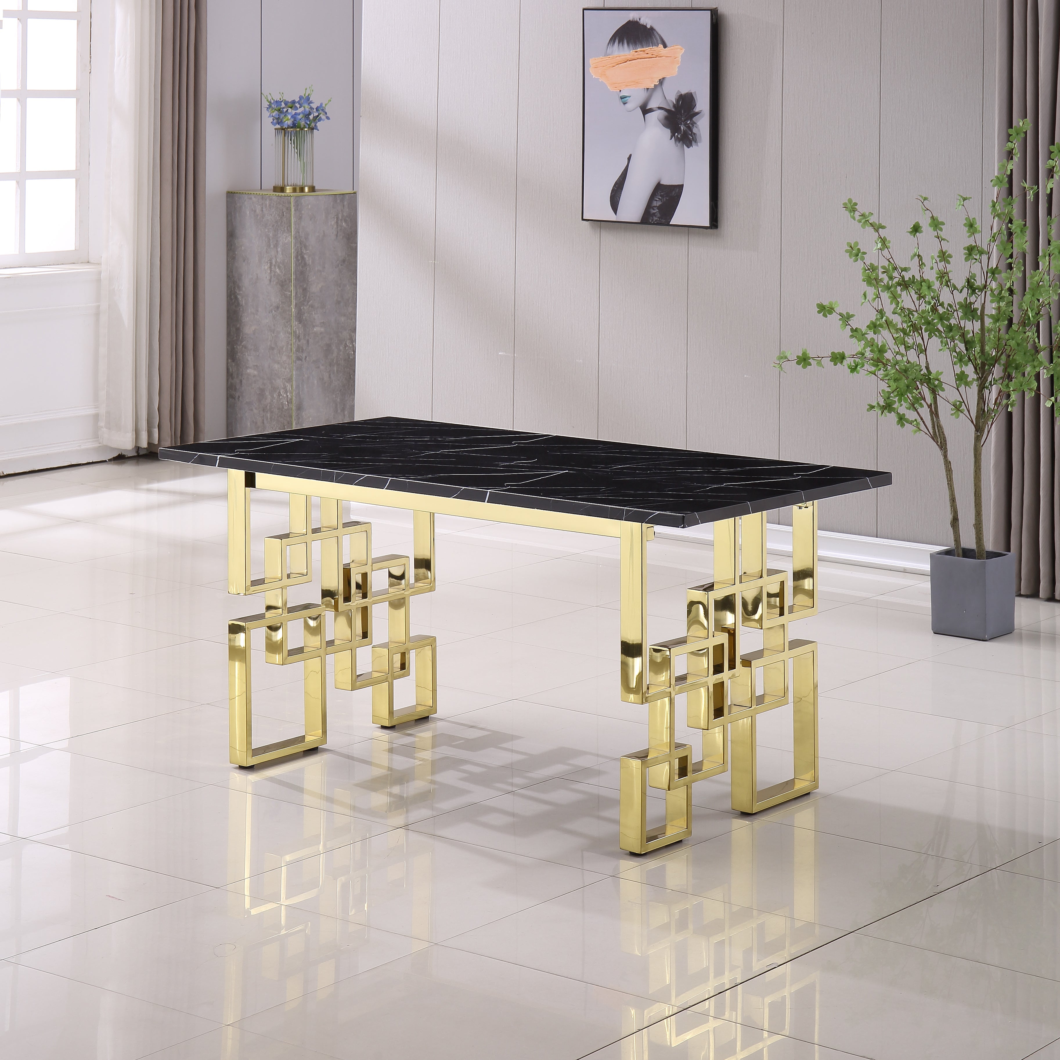 Ritaann Dining Table Black