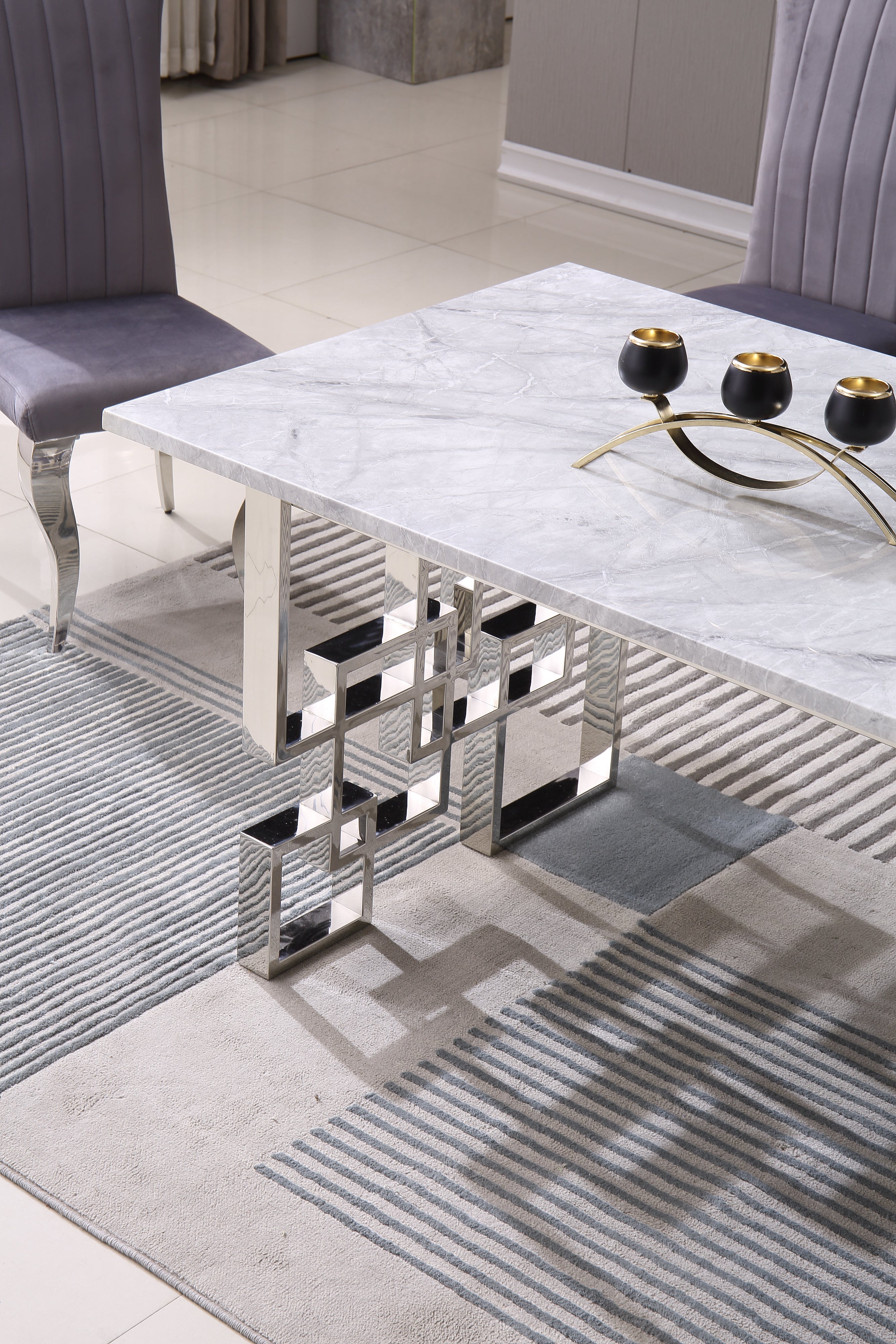 Ritaann Dining Table Silver