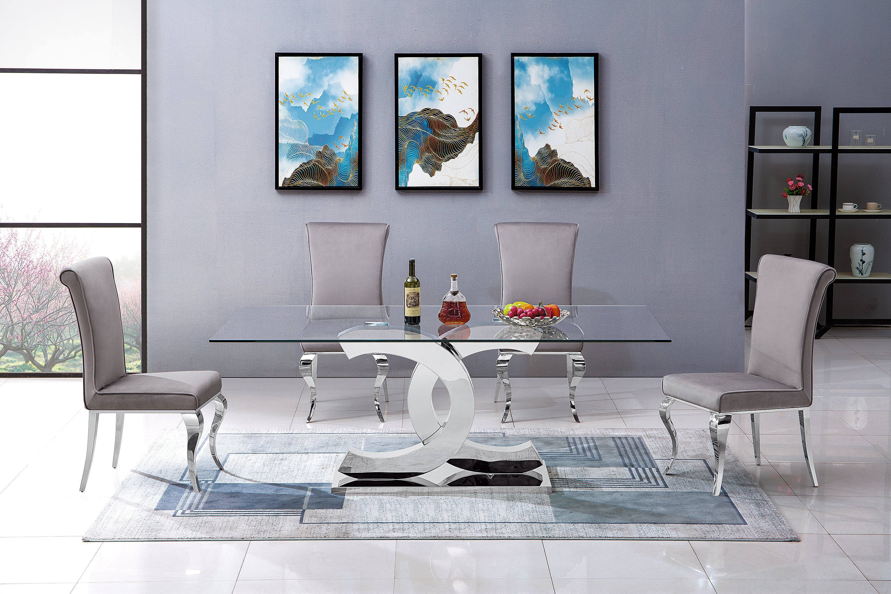 Deviana Dining Table Silver