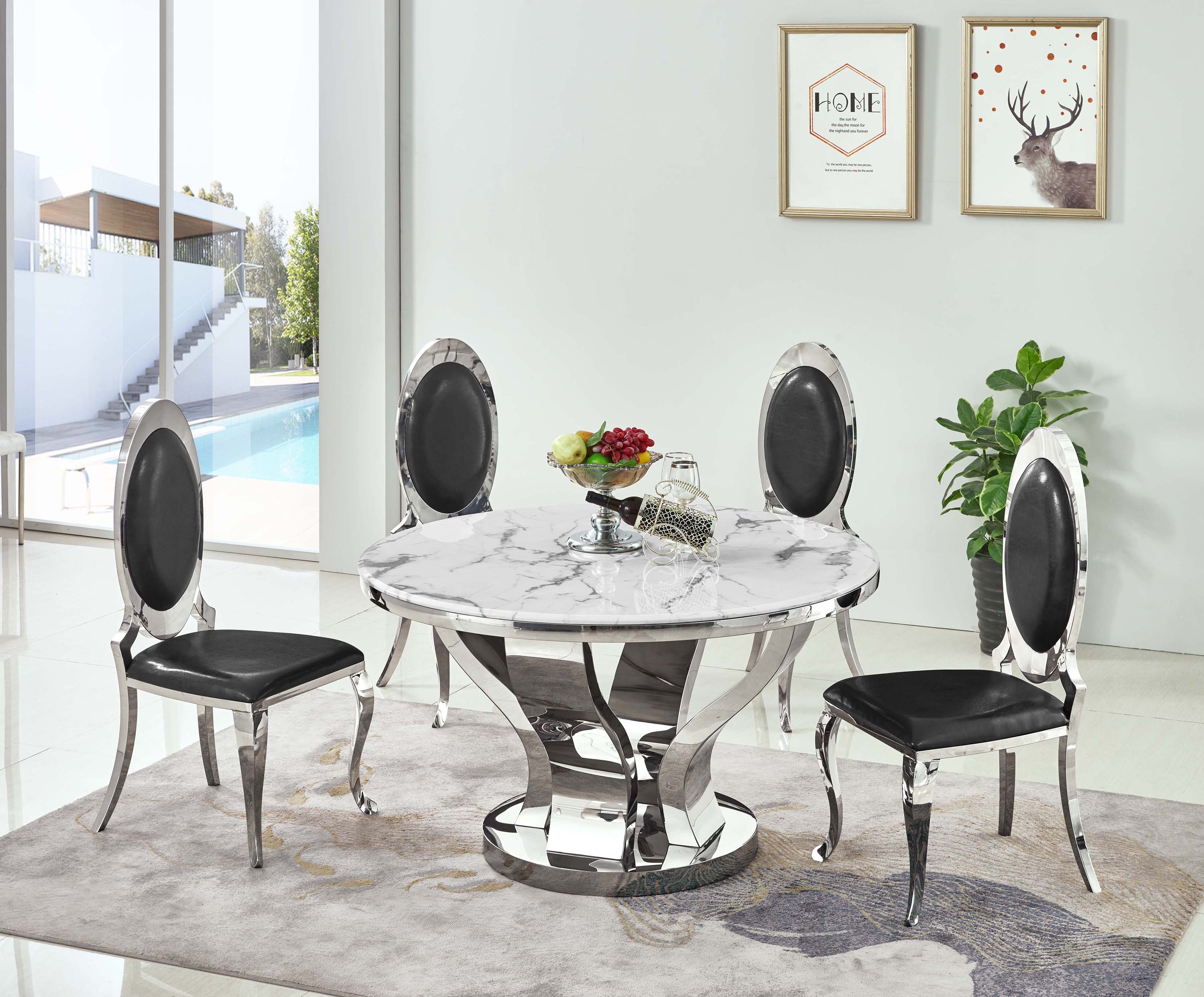 Chesterhill Round Dining Table Silver