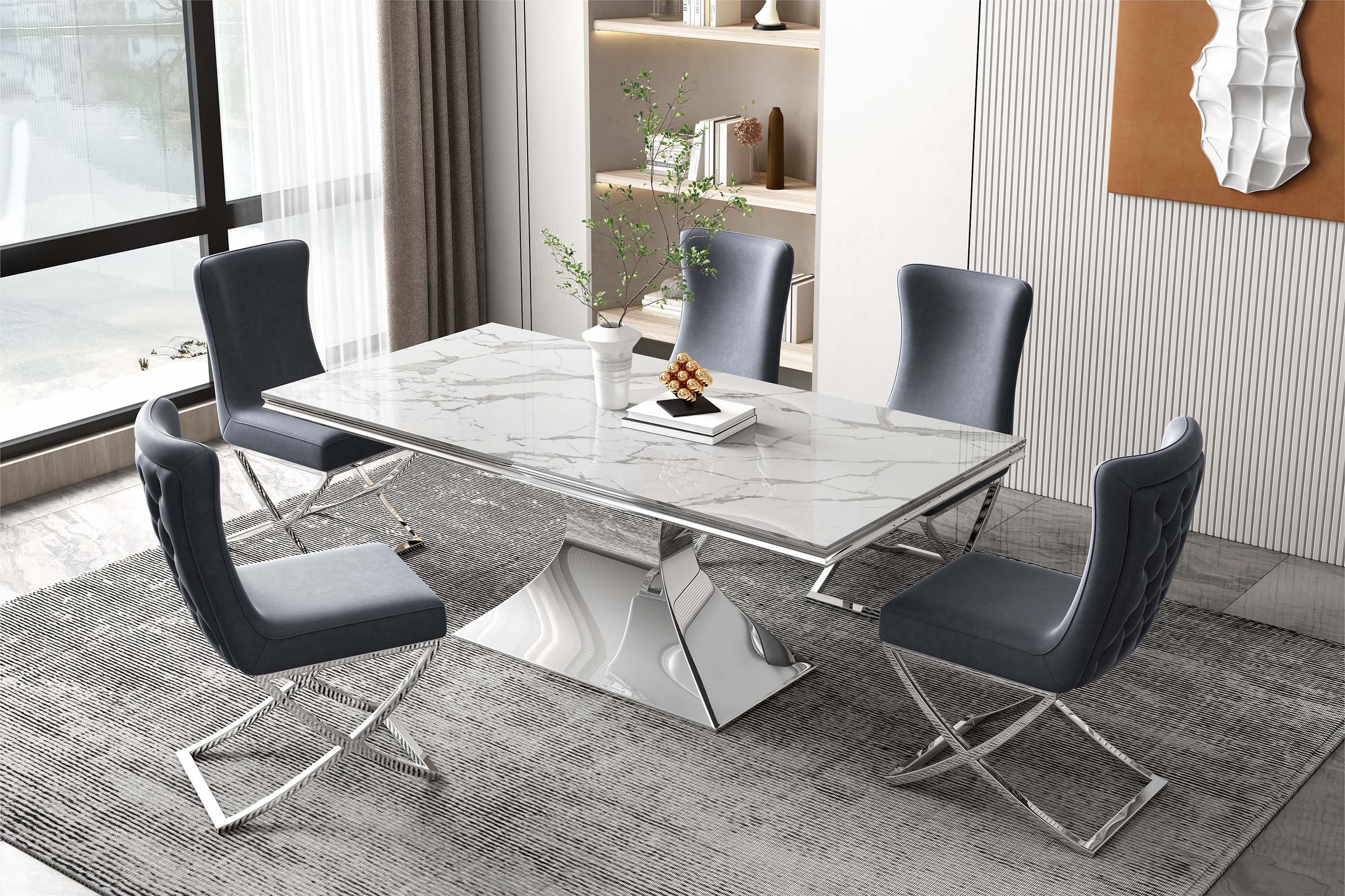 Chewey Dining Table Silver