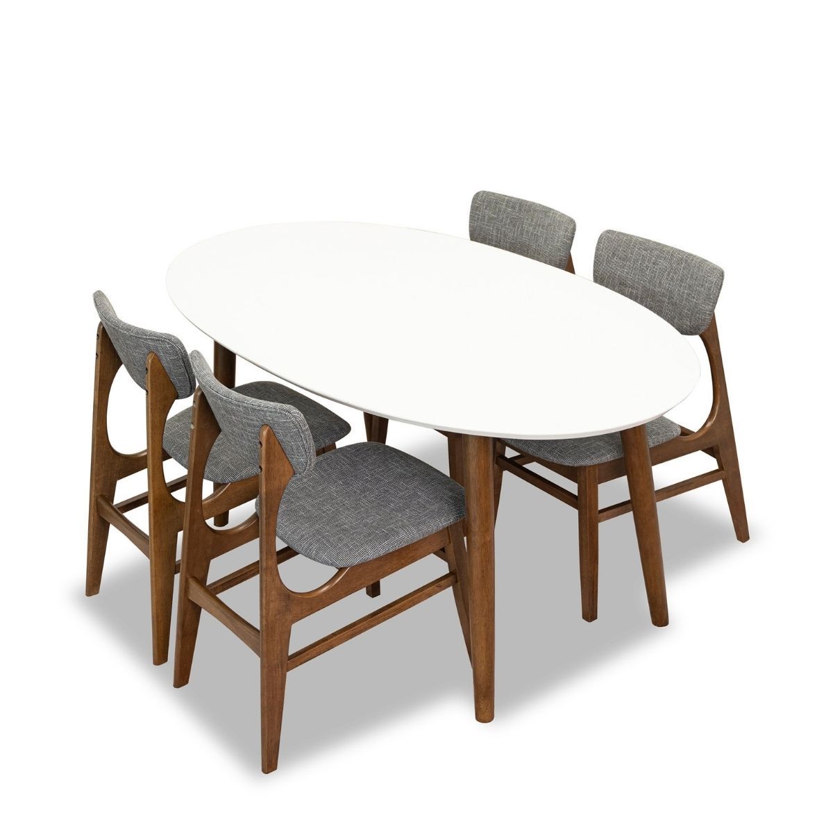 Rixos Dining set with 4 Collins Dining Chairs White