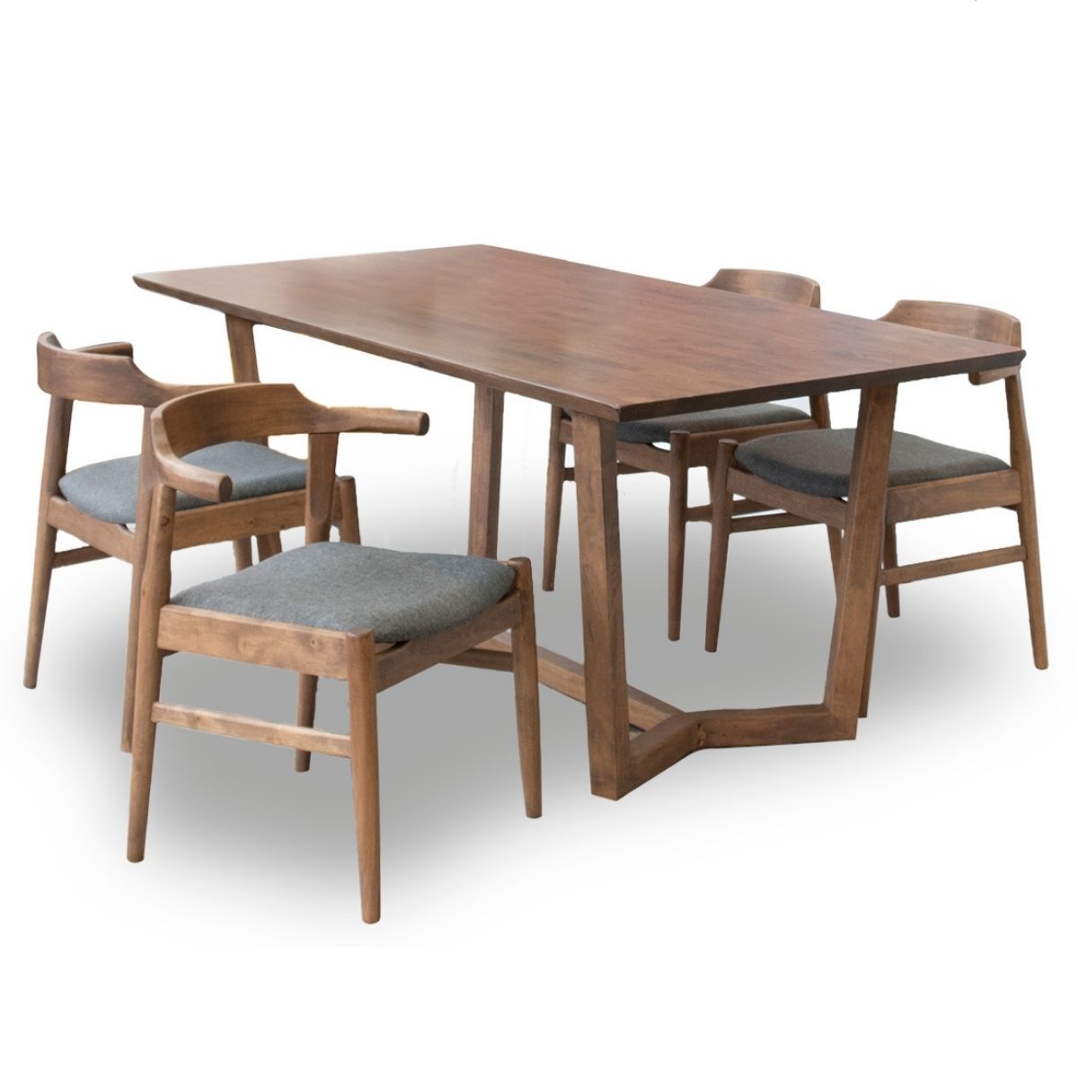 Rolda Dining set with 4 Zola Dining Chairs Fabric