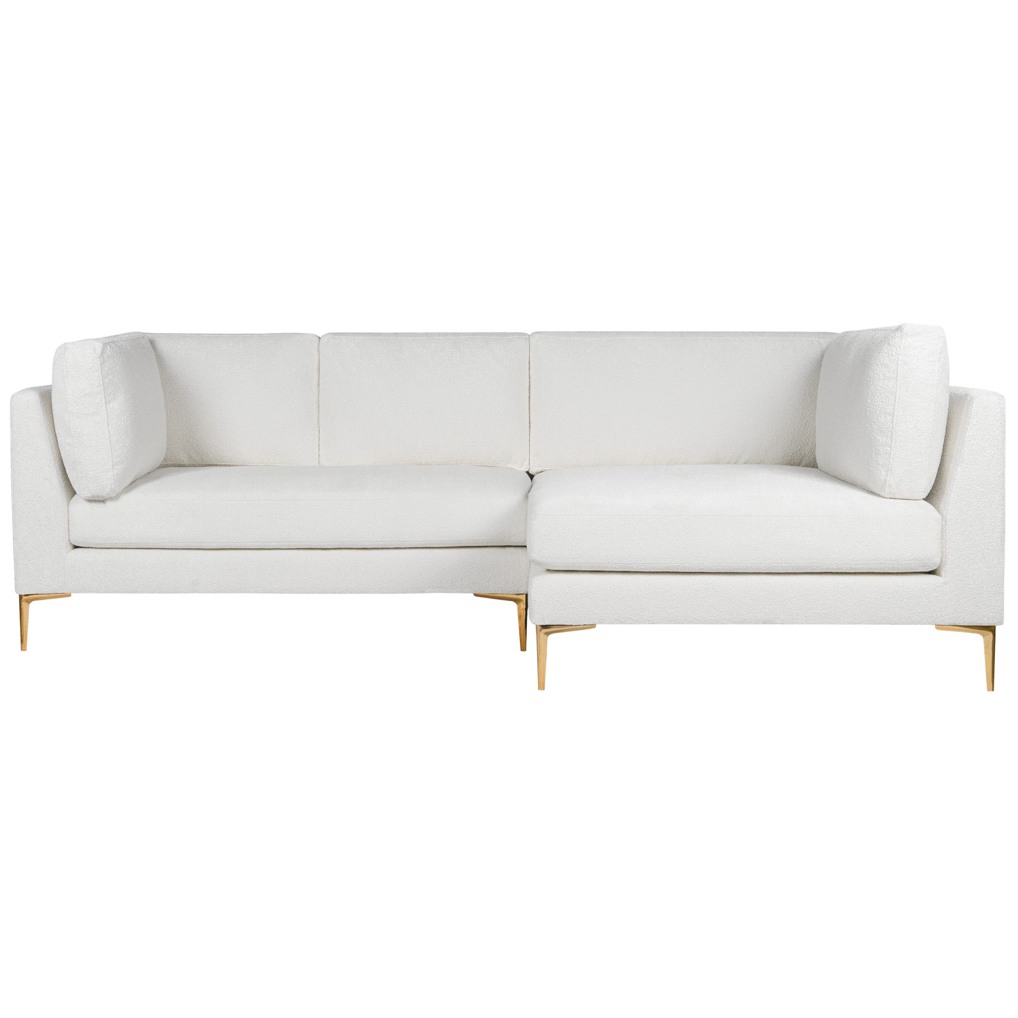 Chamberlain Right Facing Chaise Sectional Sofa Beige Boucle