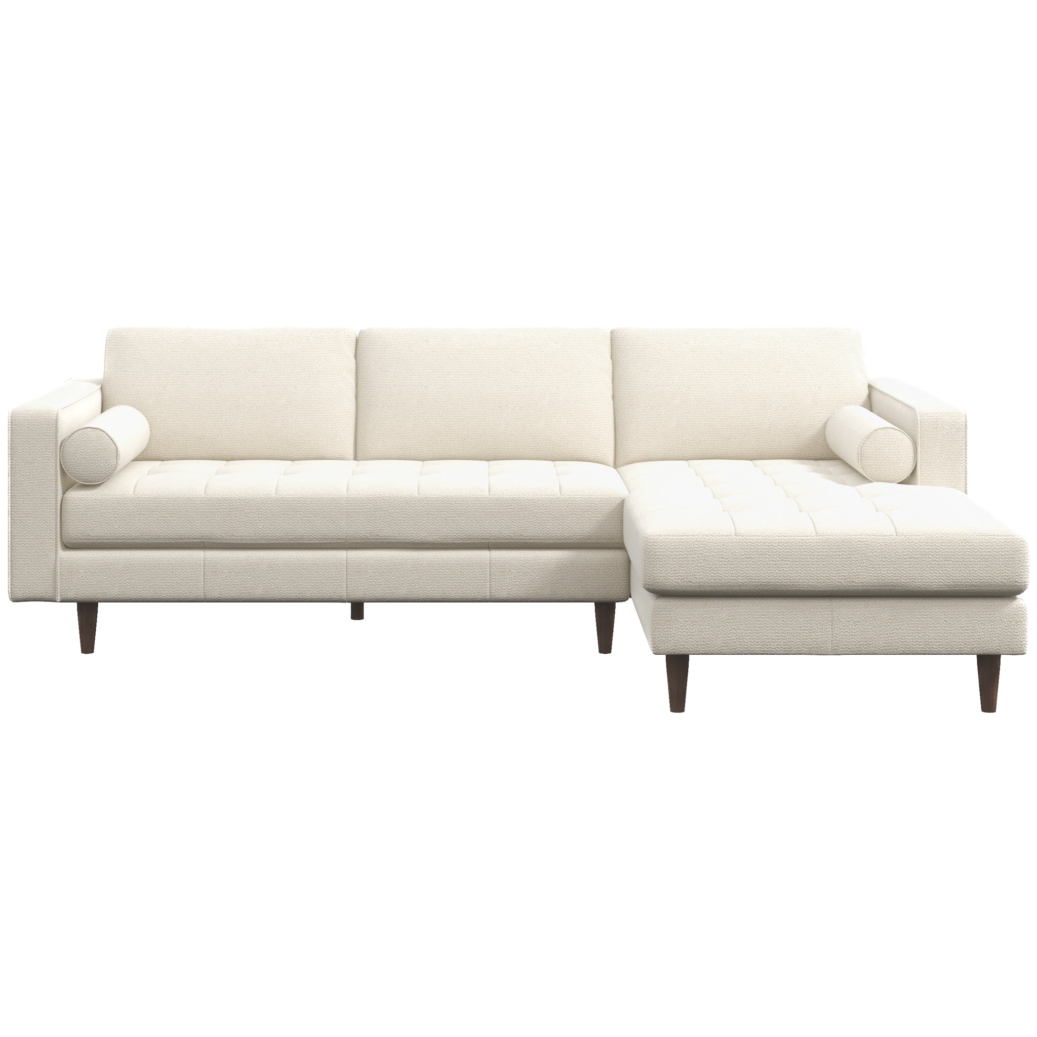 Daphne Sectional Couch Right Facing Cream Boucle