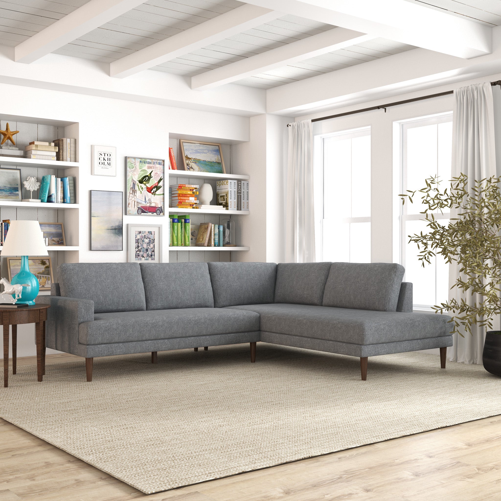 Harmony Sectional Sofa Gray Right Facing Chaise