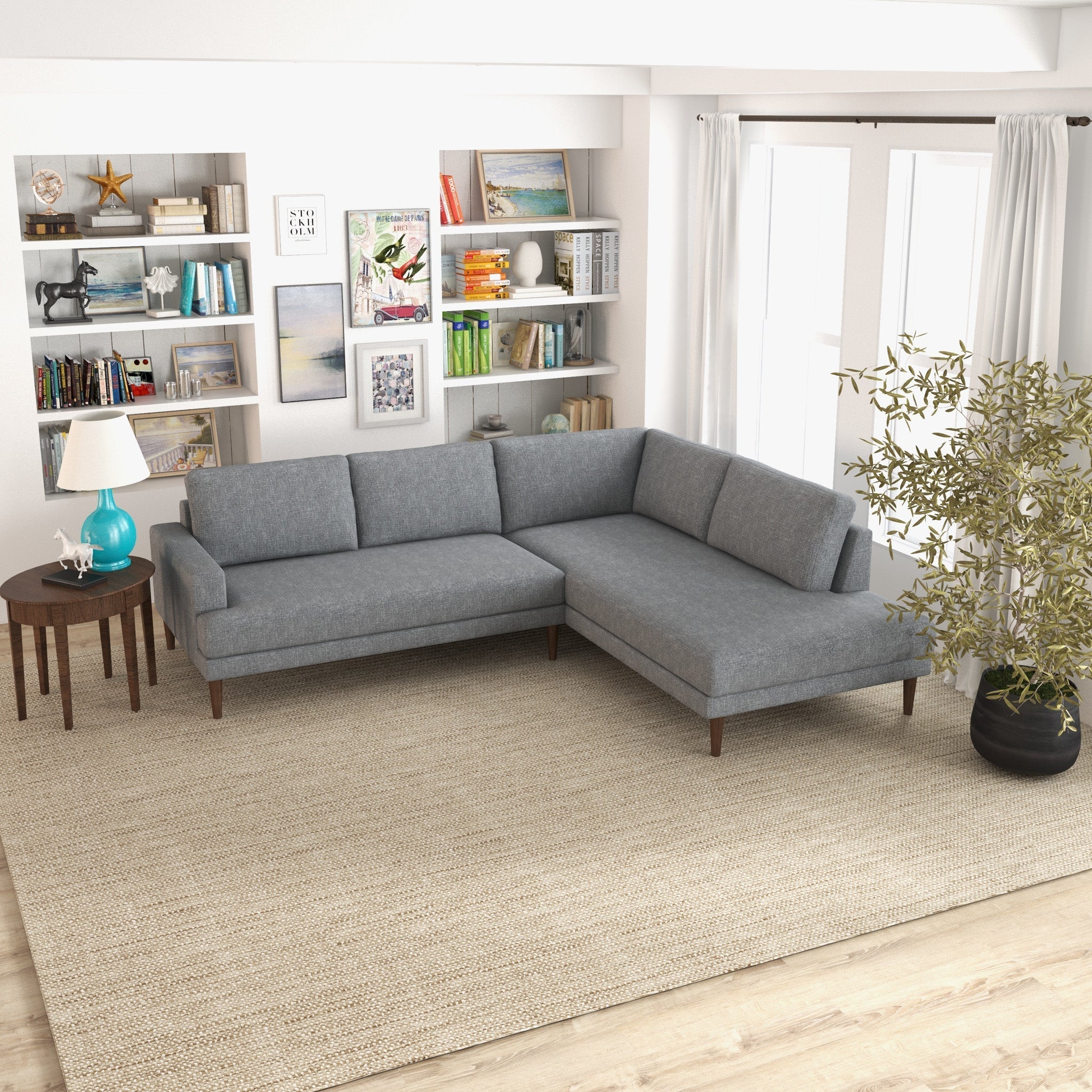 Harmony Sectional Sofa Gray Right Facing Chaise