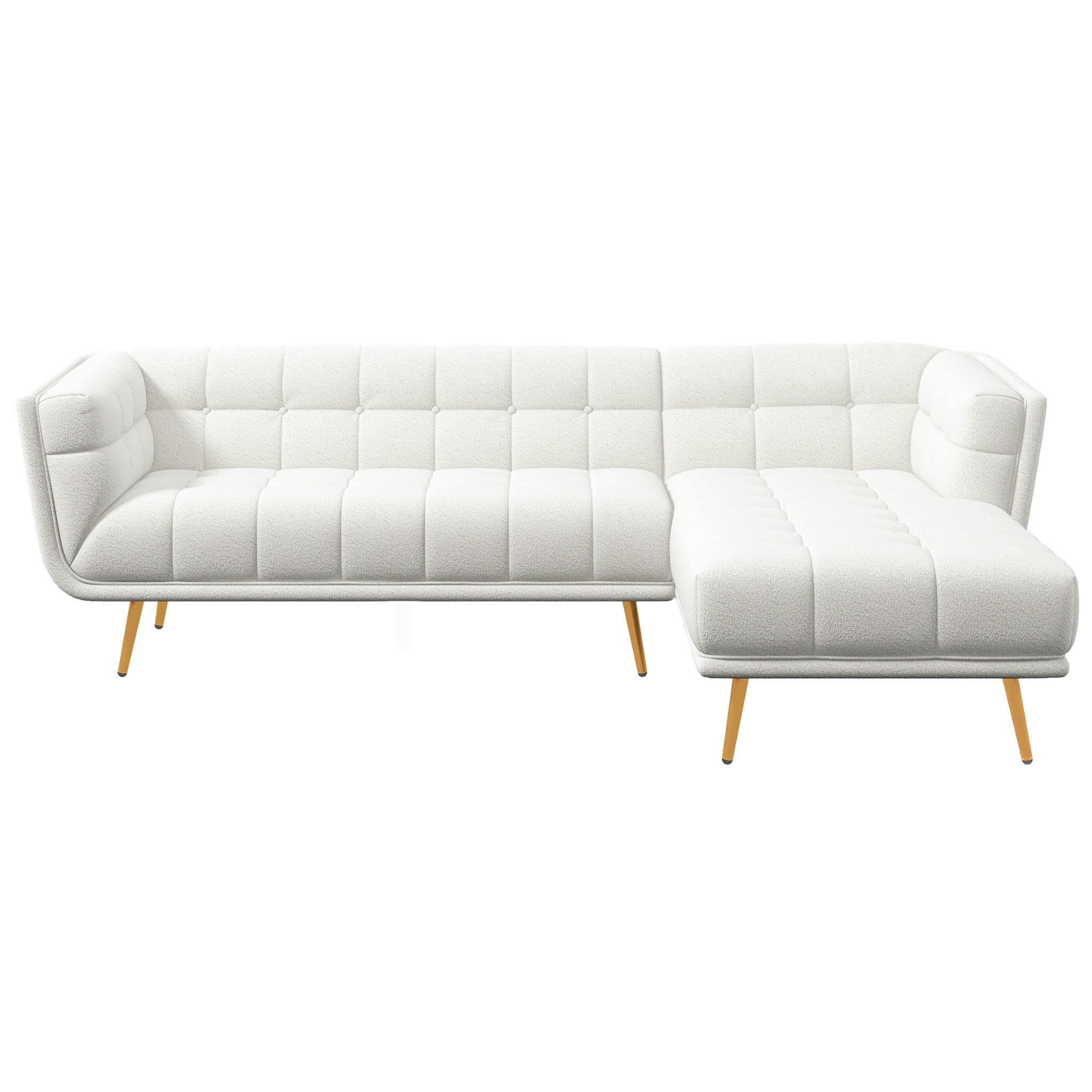 Kano L Shape Sectional Cream Boucle Sofa Right Facing Chaise