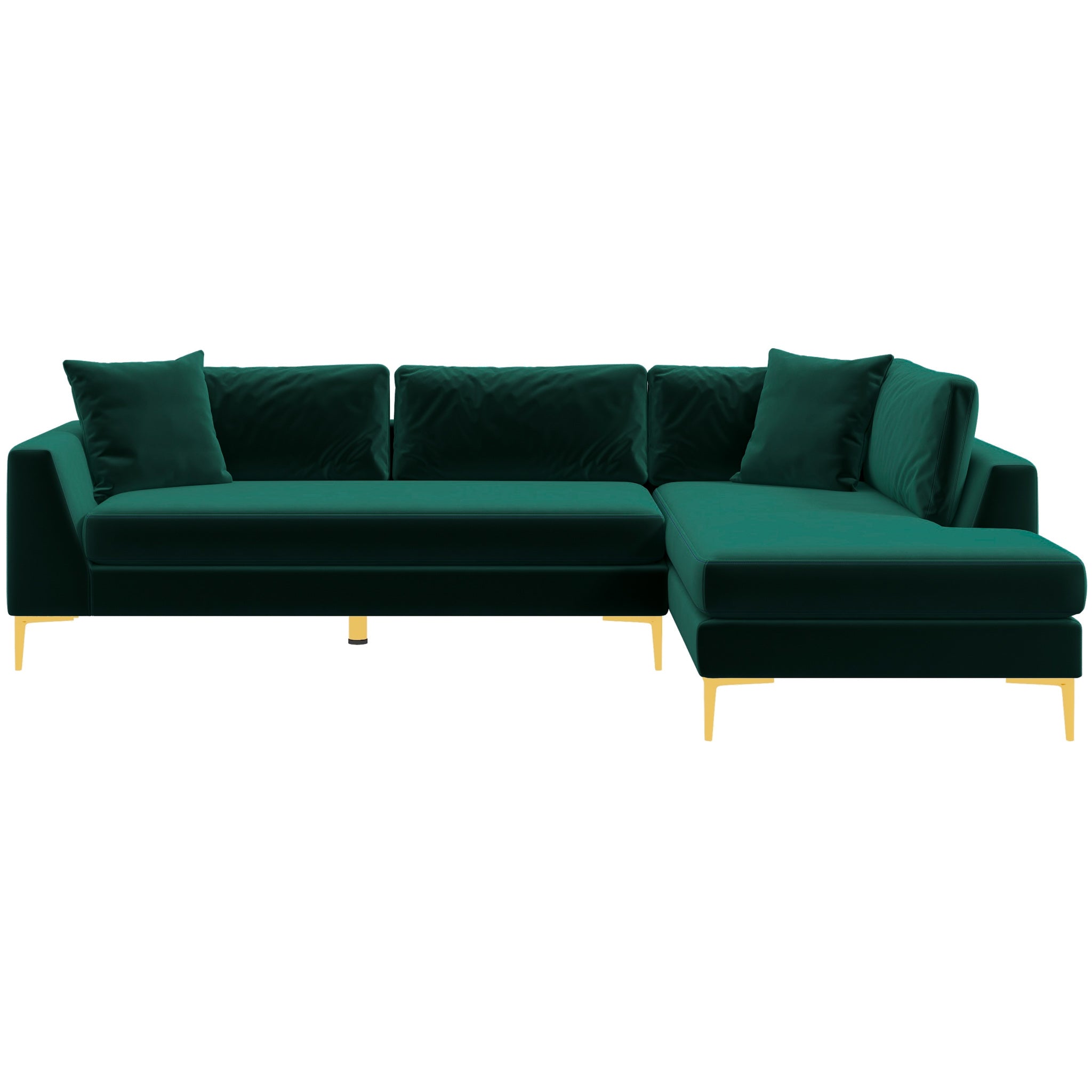 Milo Sectional Sofa Green Right Chaise