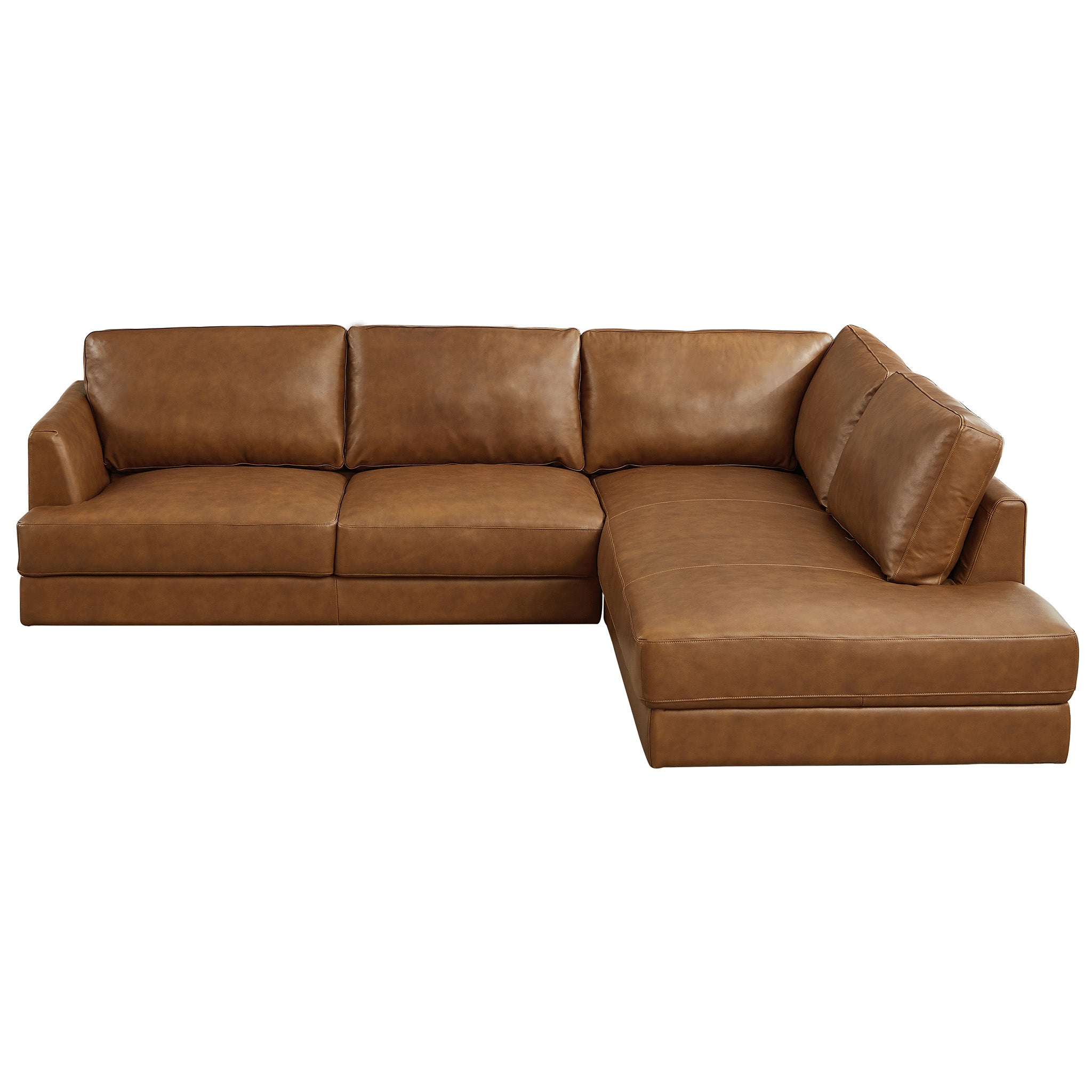 Glendale Sectional Right Cognac Leather