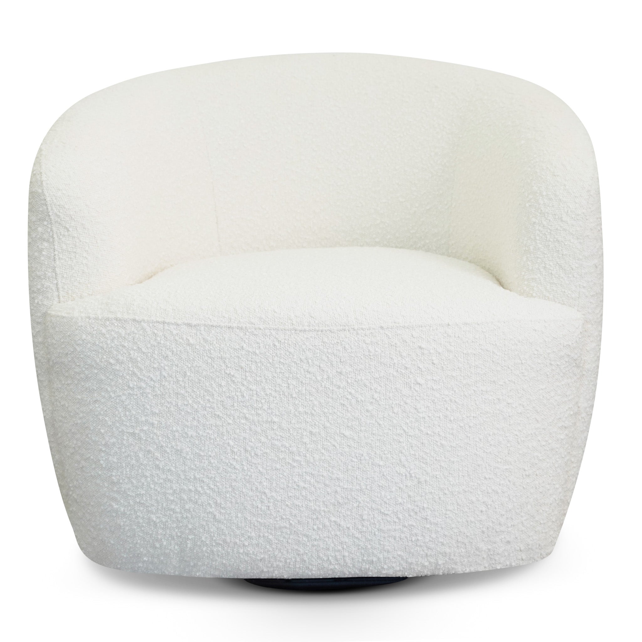 Rivet Swivel Chair White Boucle