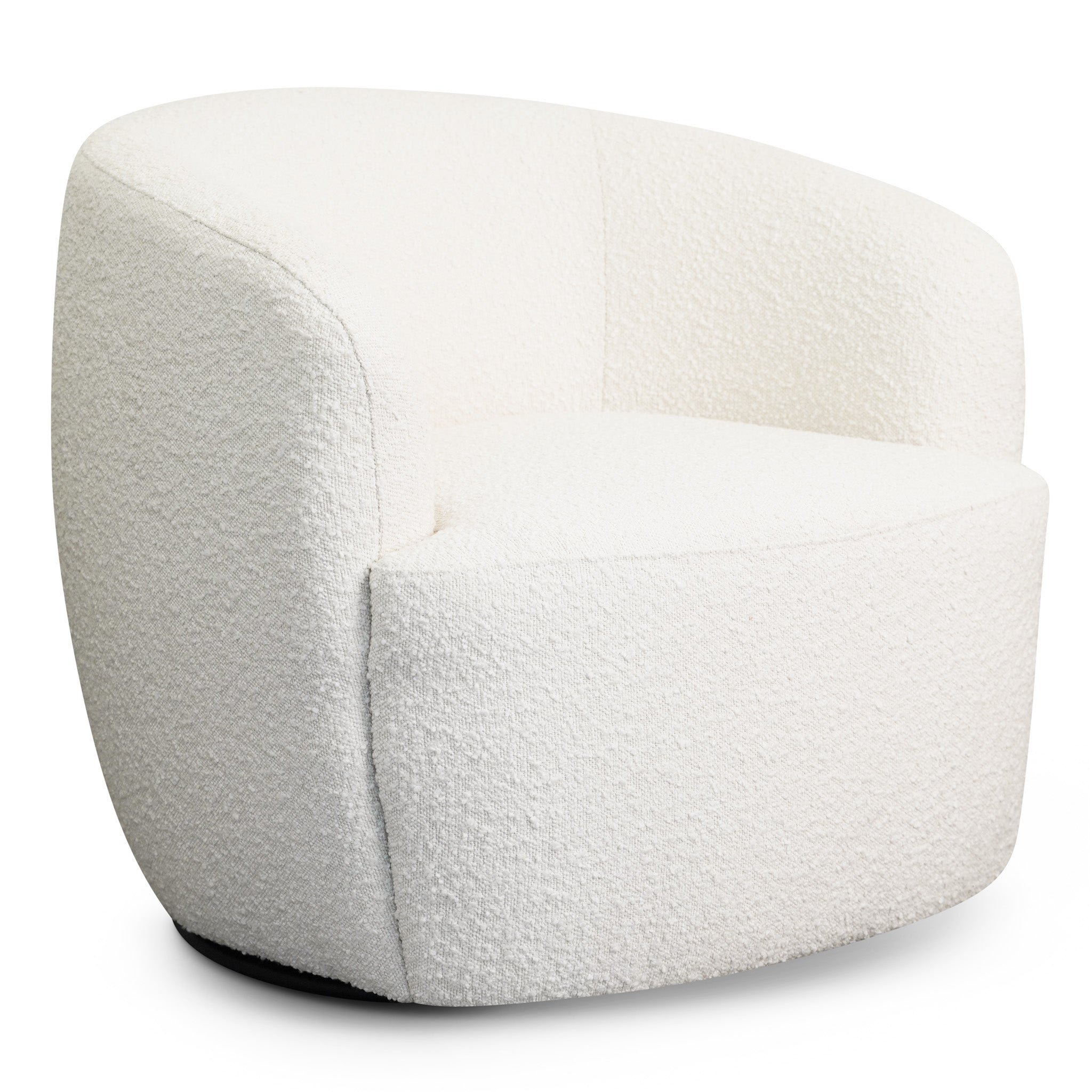 Rivet Swivel Chair White Boucle