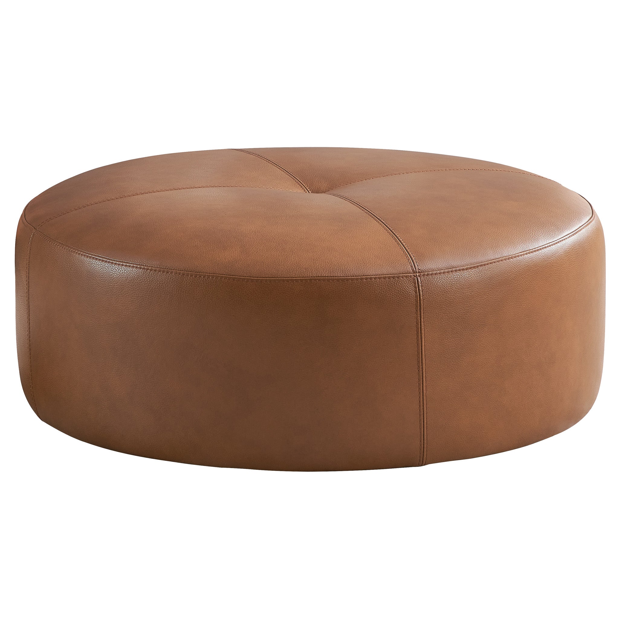 Rochelle Ottoman Tan Leather