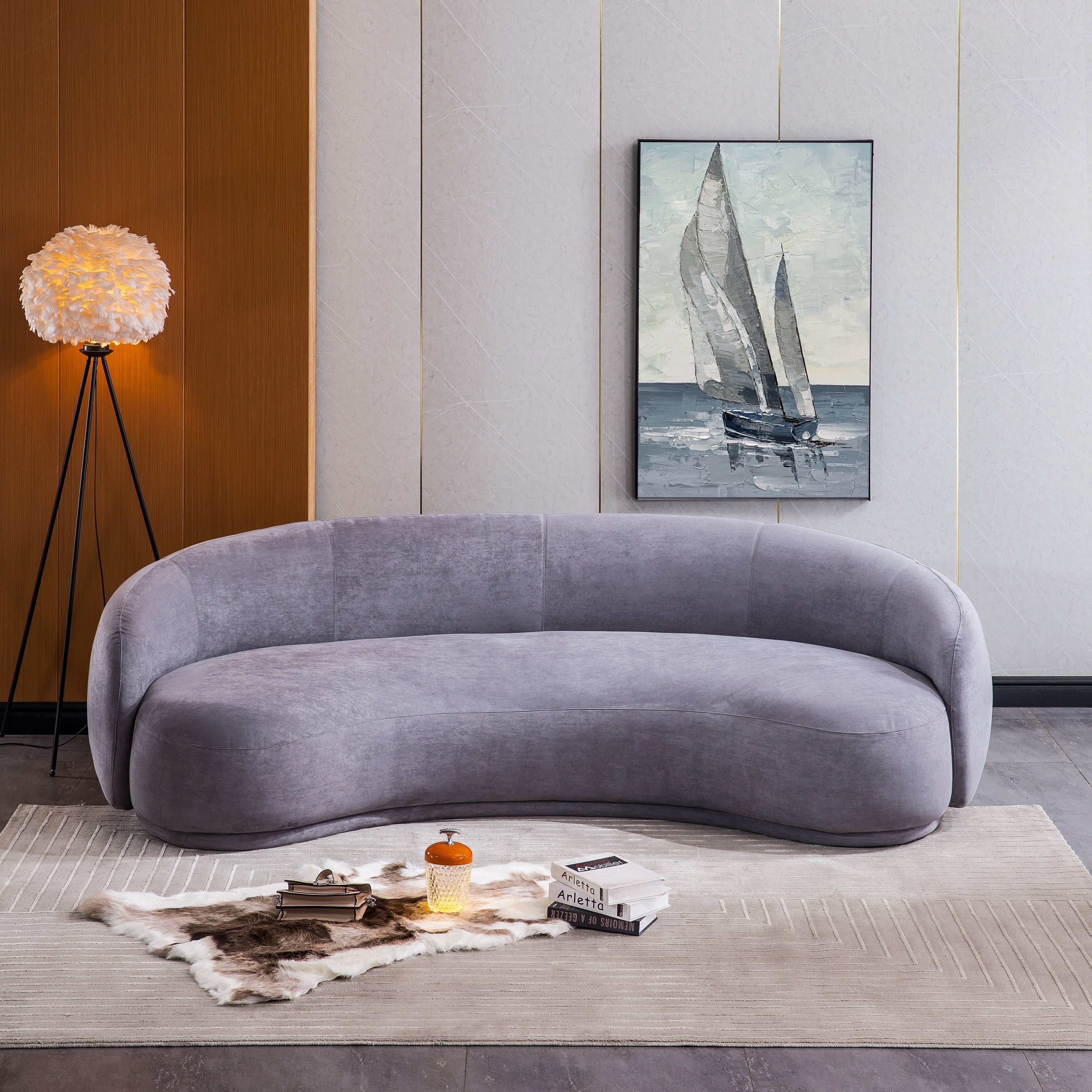 Monik Curved Sofa Grey