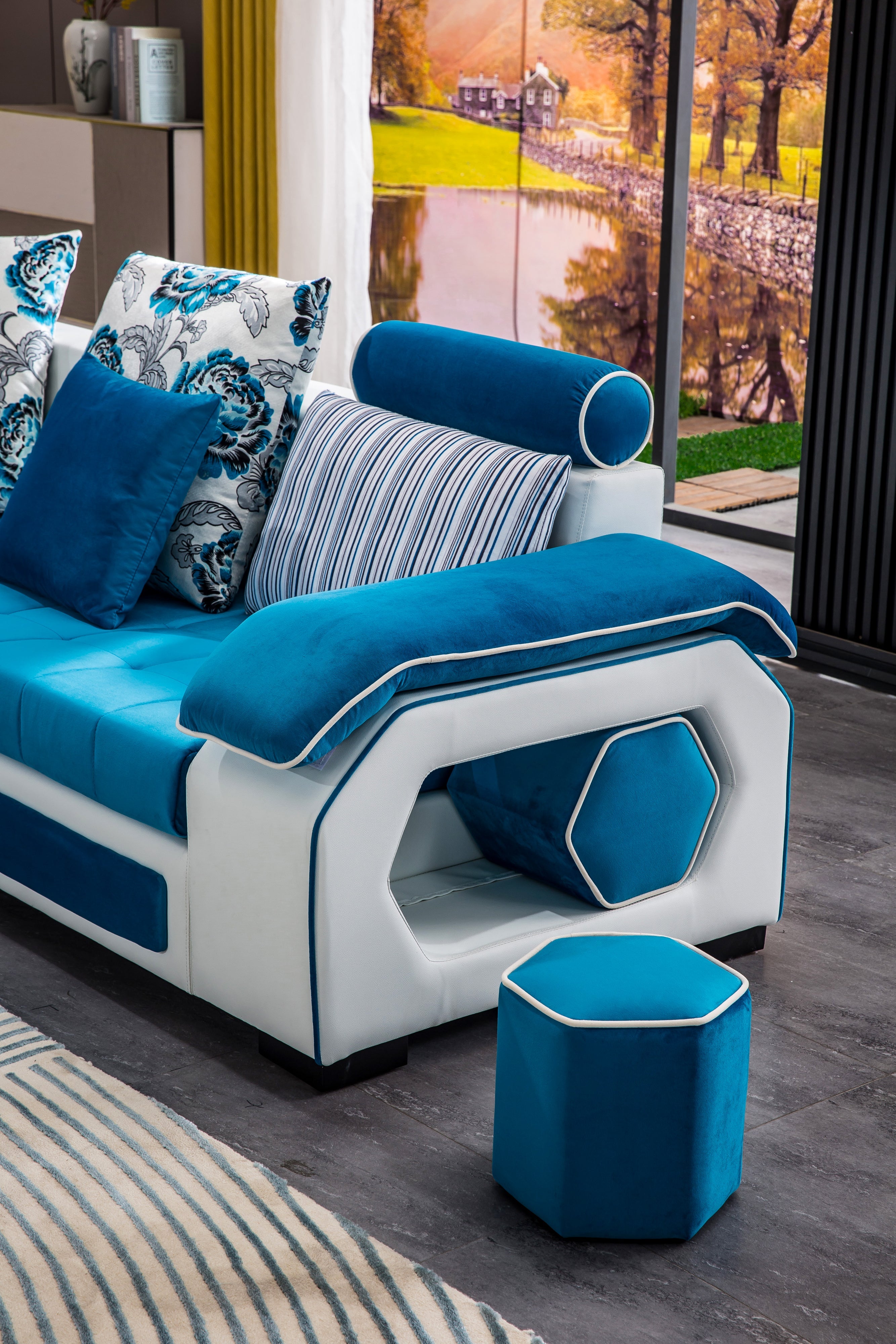 Bayou Corner Sectional Blue