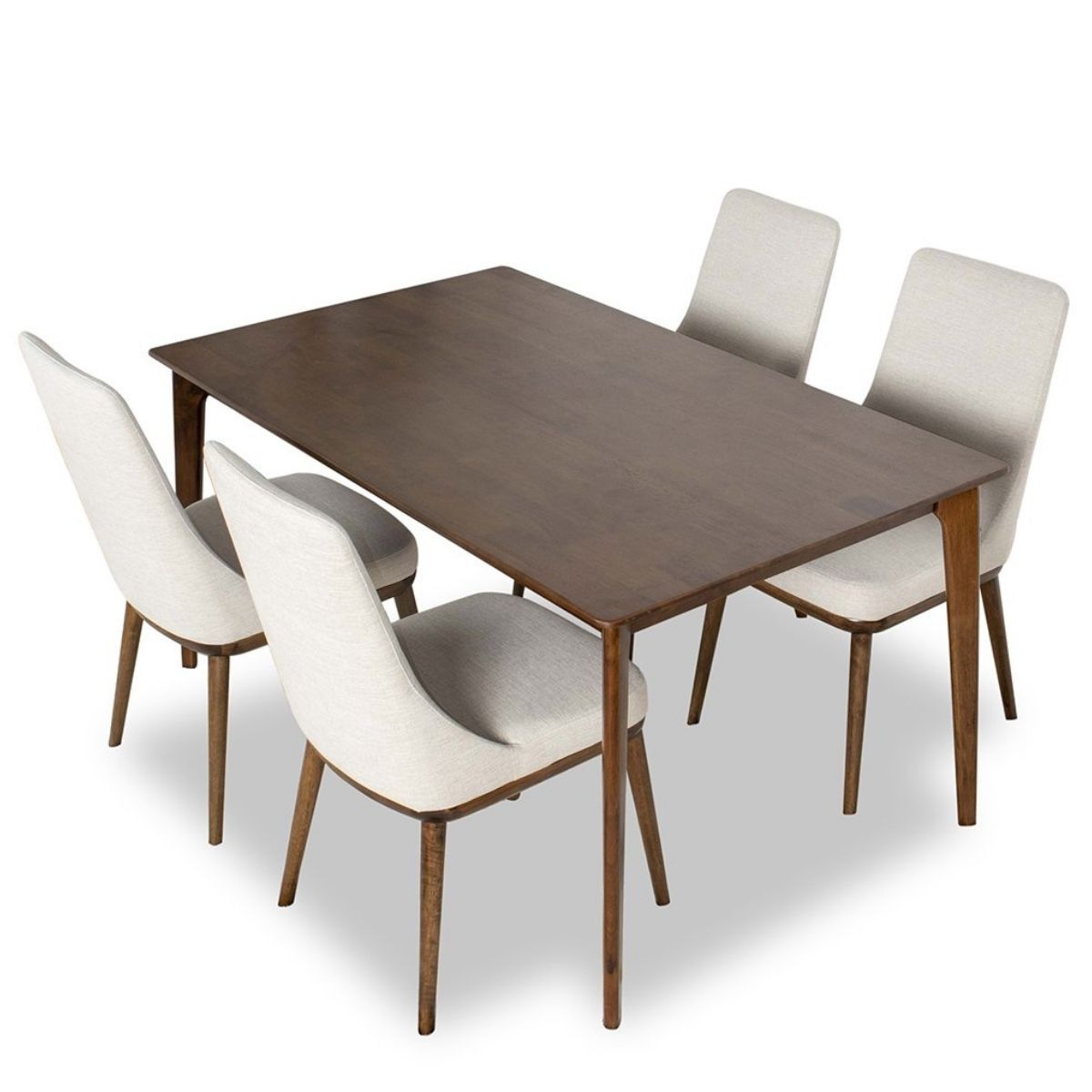 Selena Dining set with 4 Brighton Dining Chairs Beige