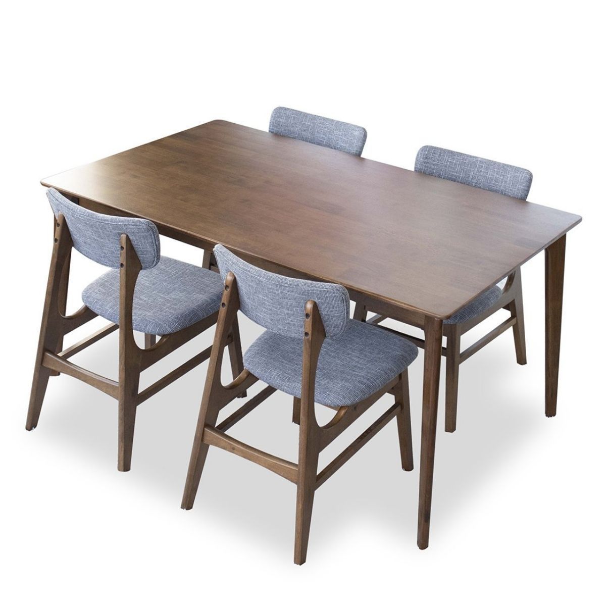 Selena Dining set with 4 Collins Dining Chairs Gray