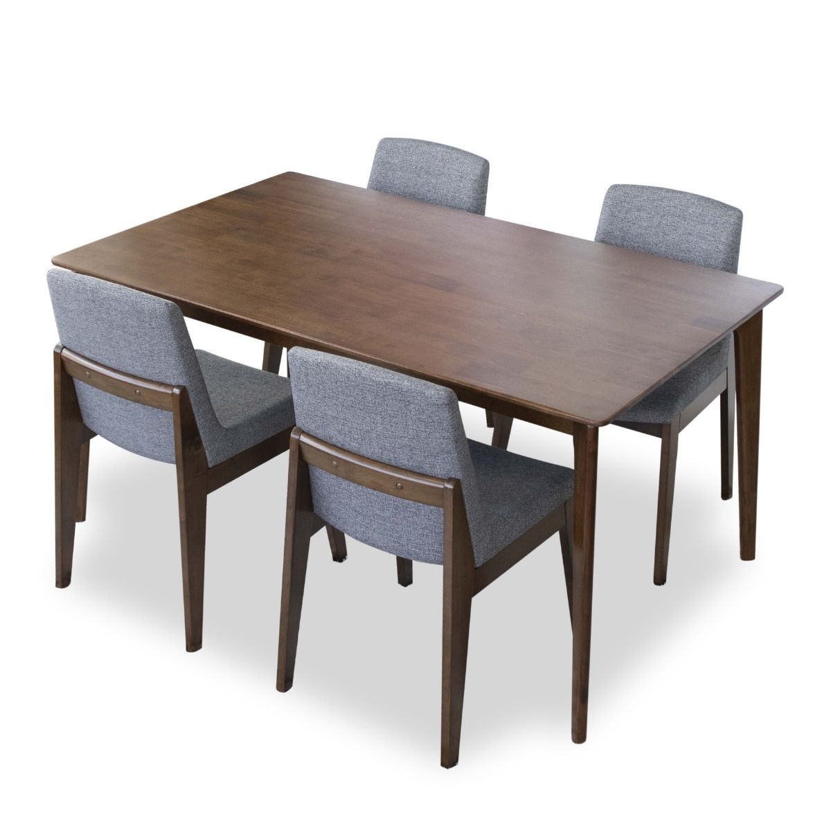 Selena Dining set with 4 Ohio Dining Chairs Dark Gray