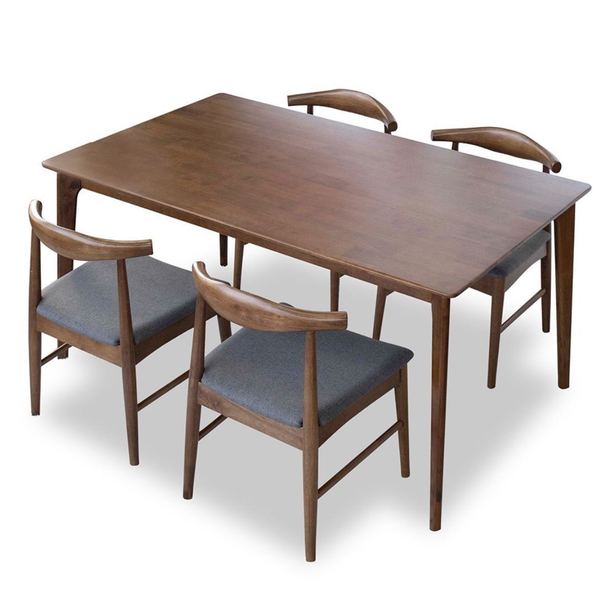 Selena Dining set with 4 Winston Dining Chairs Gray