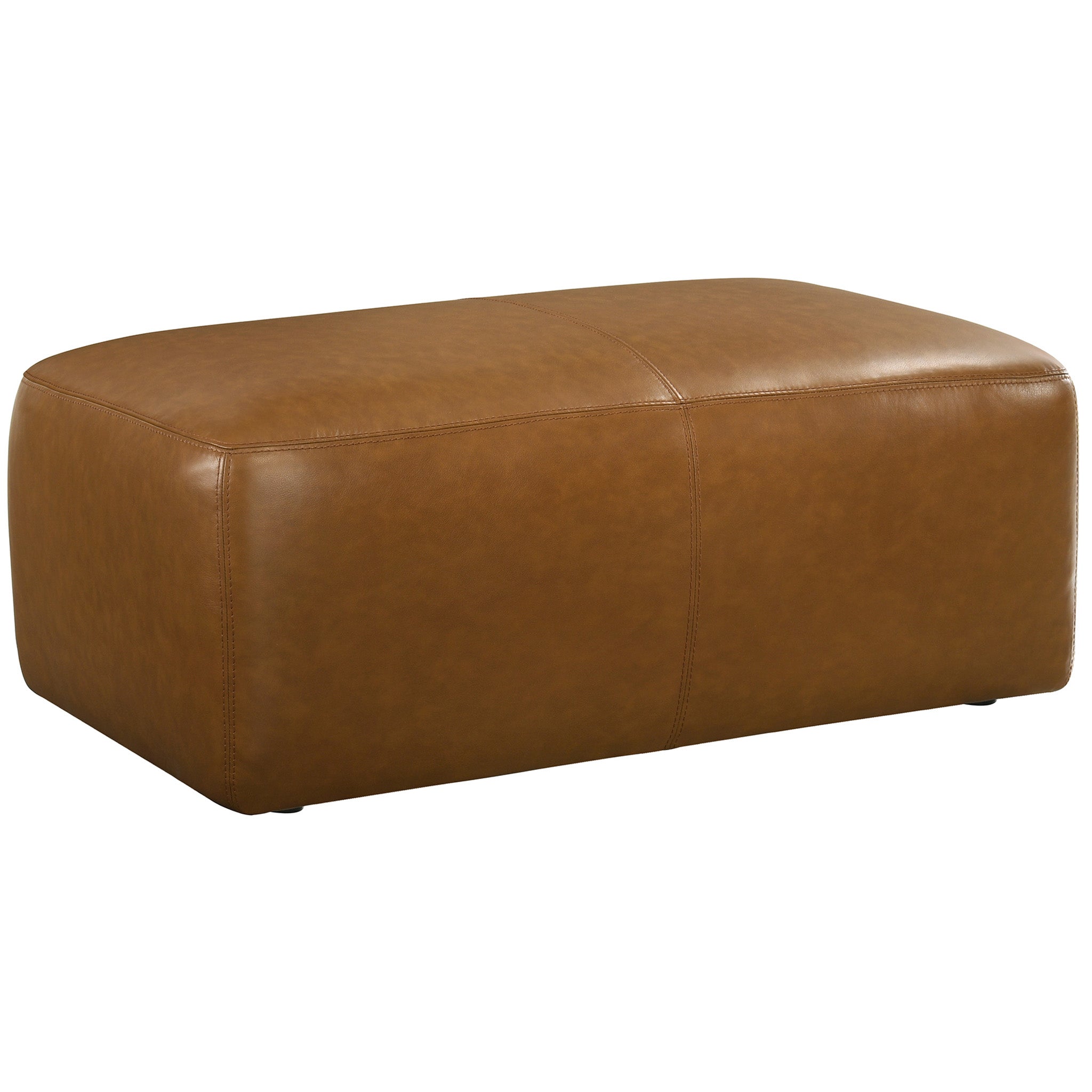 Inglewood Ottoman Tan Leather