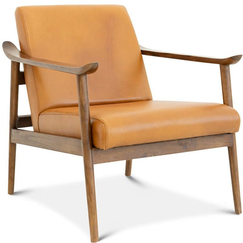 Mameda Tan Leather Lounge Chair