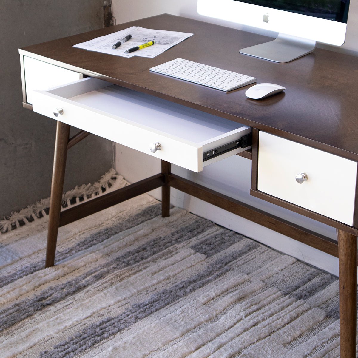 Sutton Mid Century Modern Home Office Desk