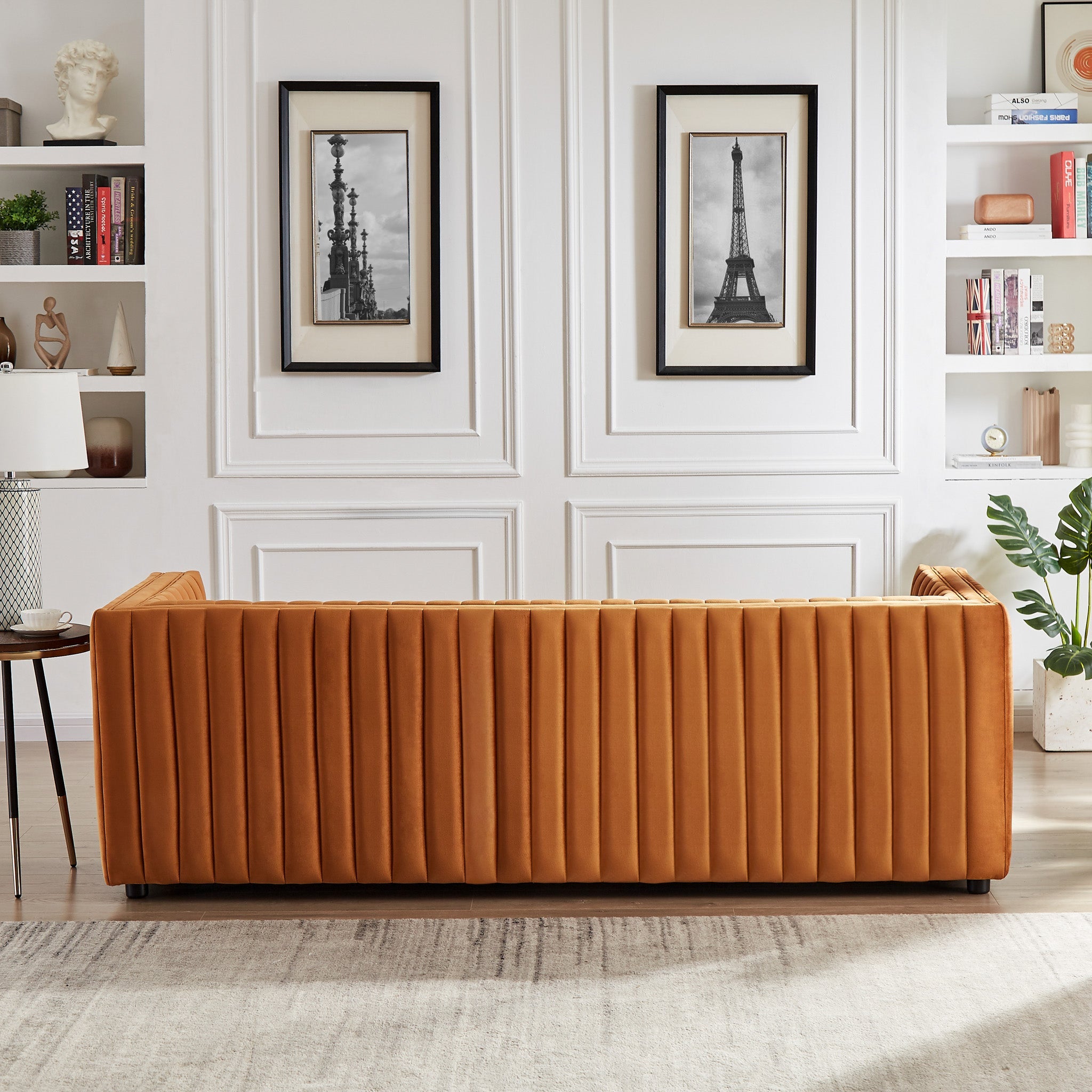 Sierra Burnt Orange Velvet Sofa