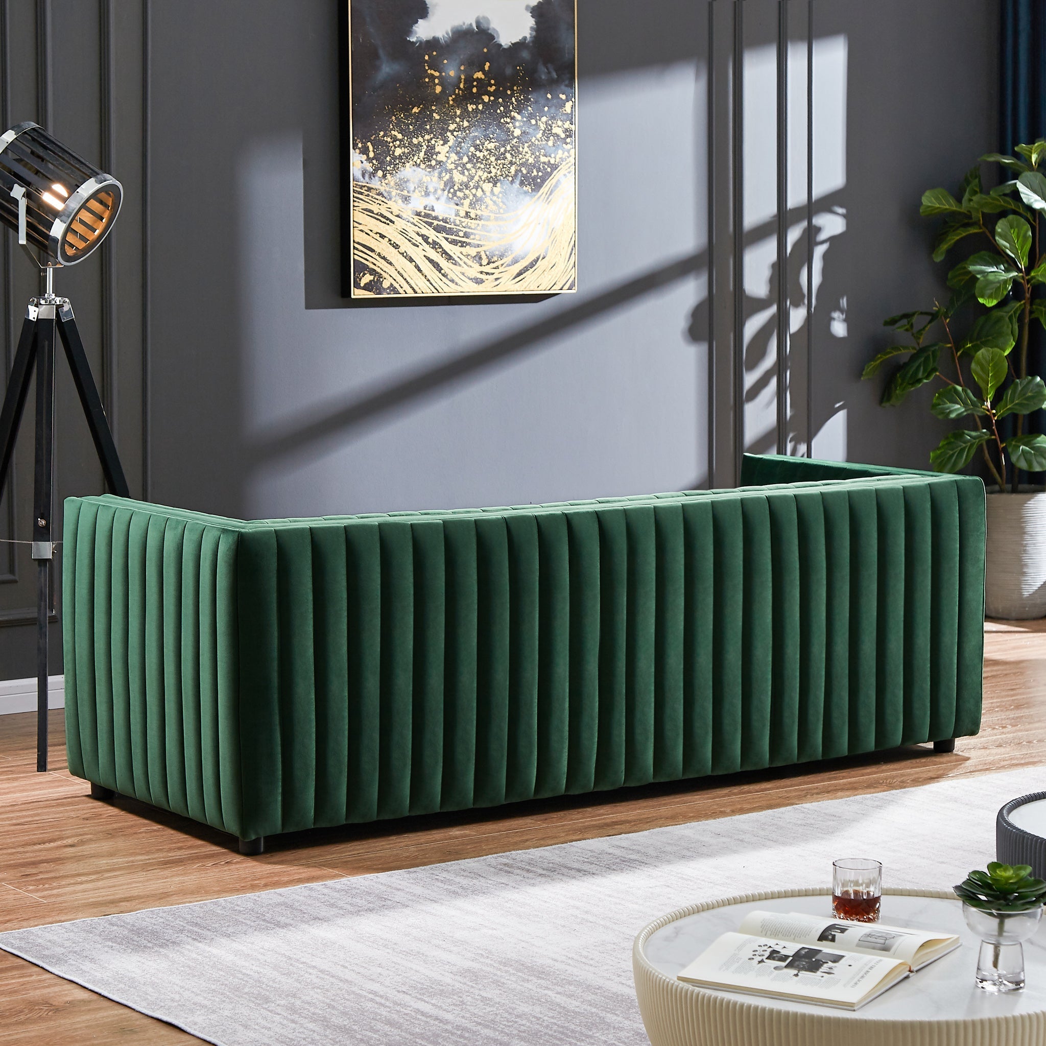 Sierra Dark Green Velvet Sofa