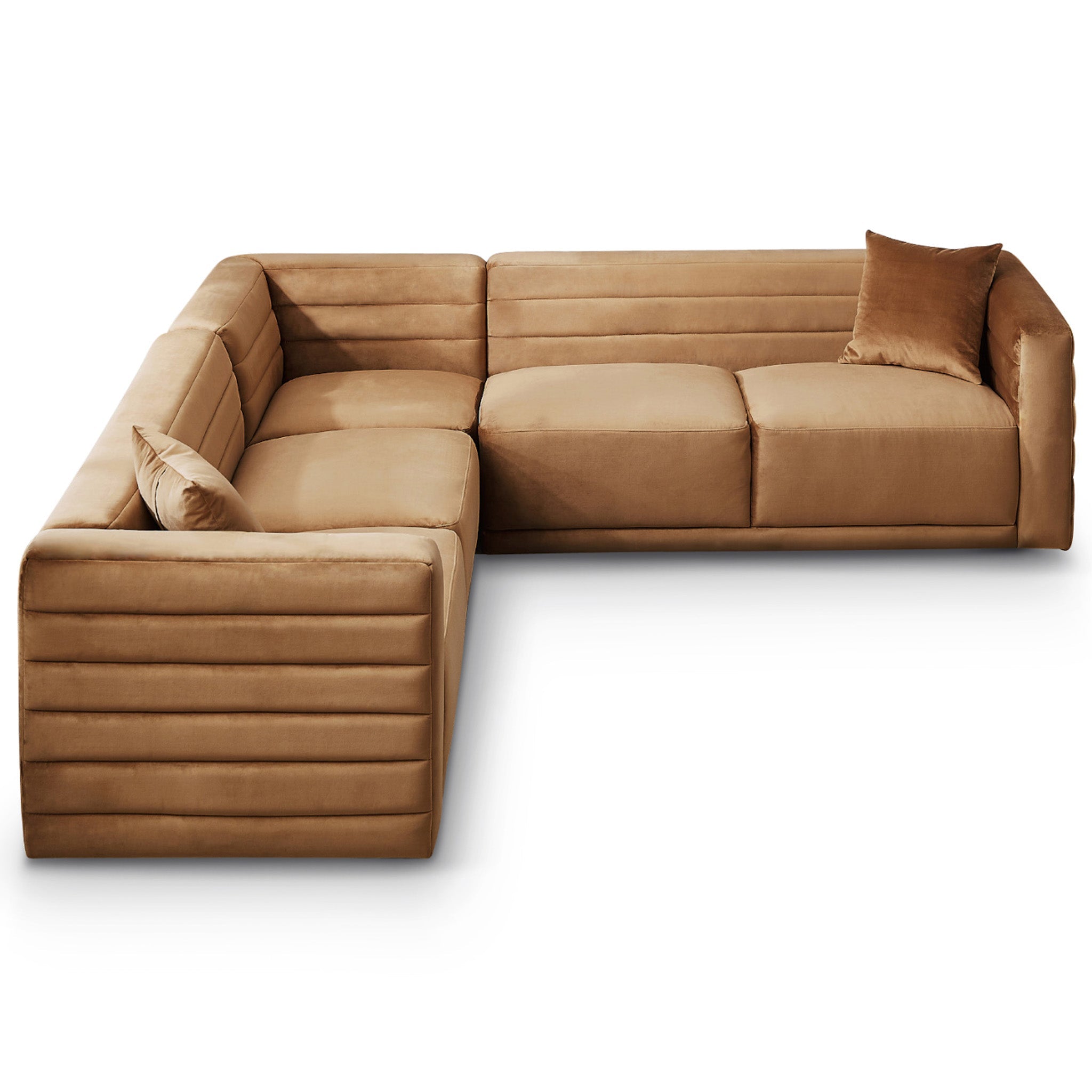 Soho Cognac Velvet Corner Sofa