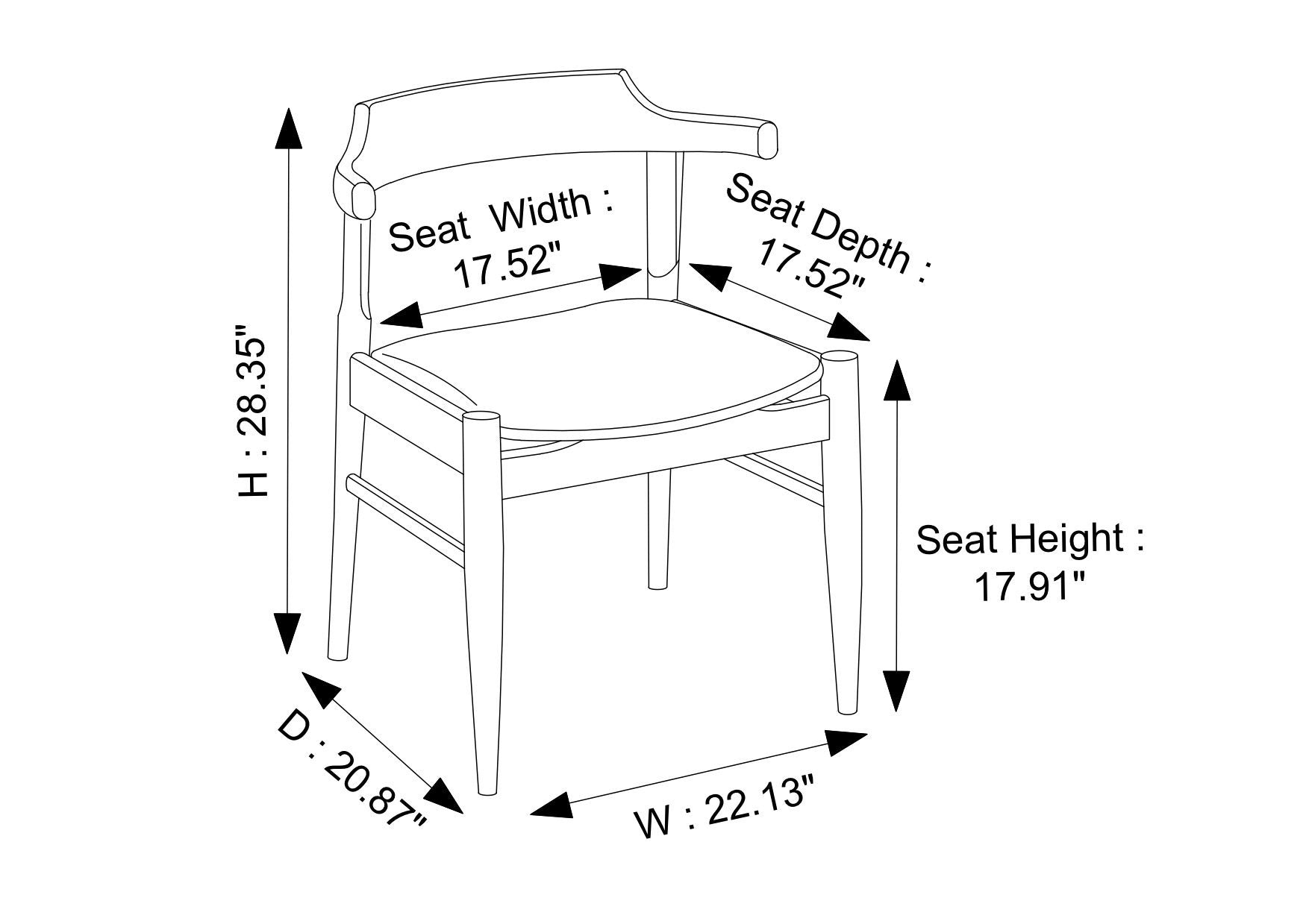 Sterling Dining Chair Gray Fabric