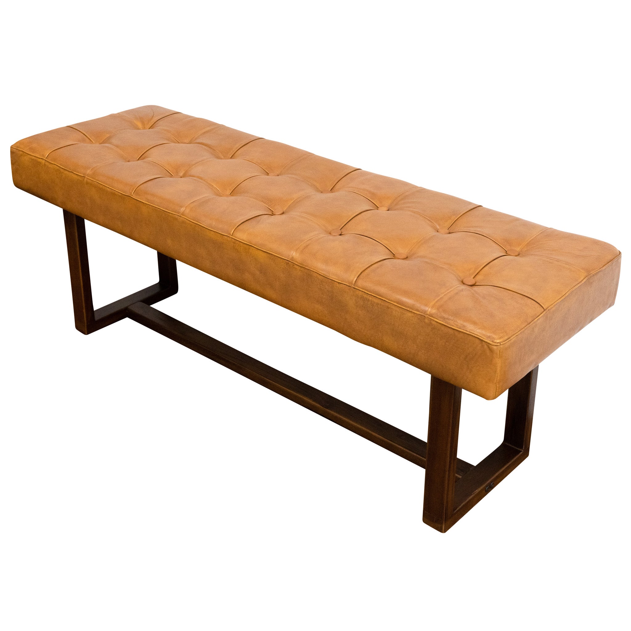 Sumba Leather Bench Tan