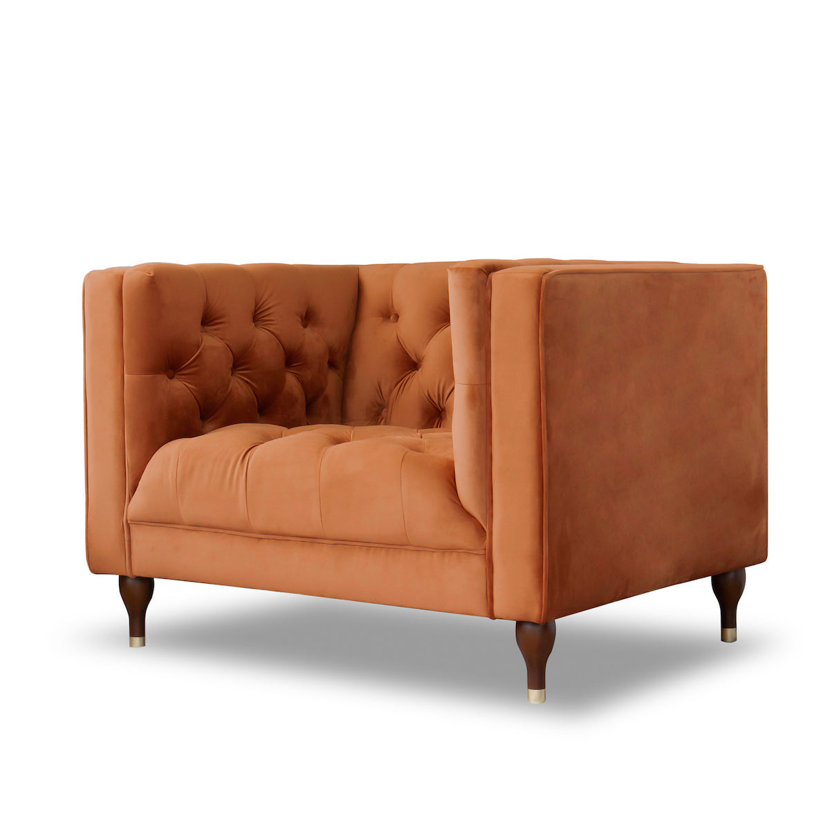 Houston Burnt Orange Velvet Armchair