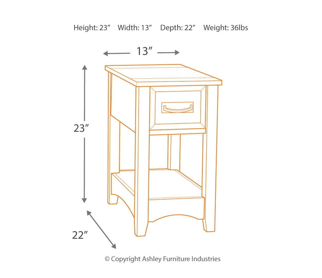 Breegin Chairside End Table