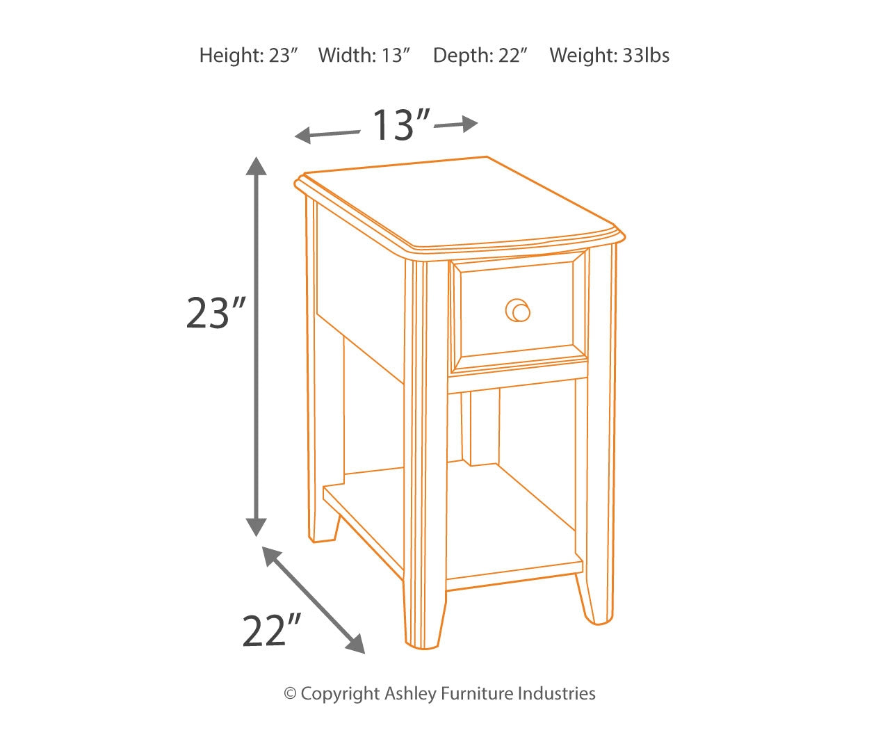 Breegin Chairside End Table