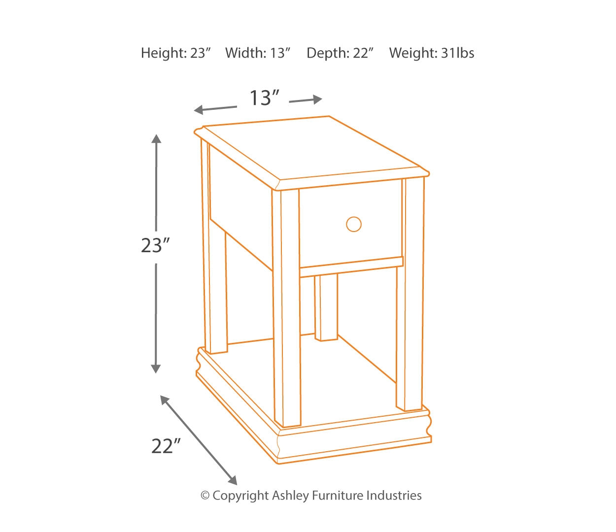 Breegin Chairside End Table