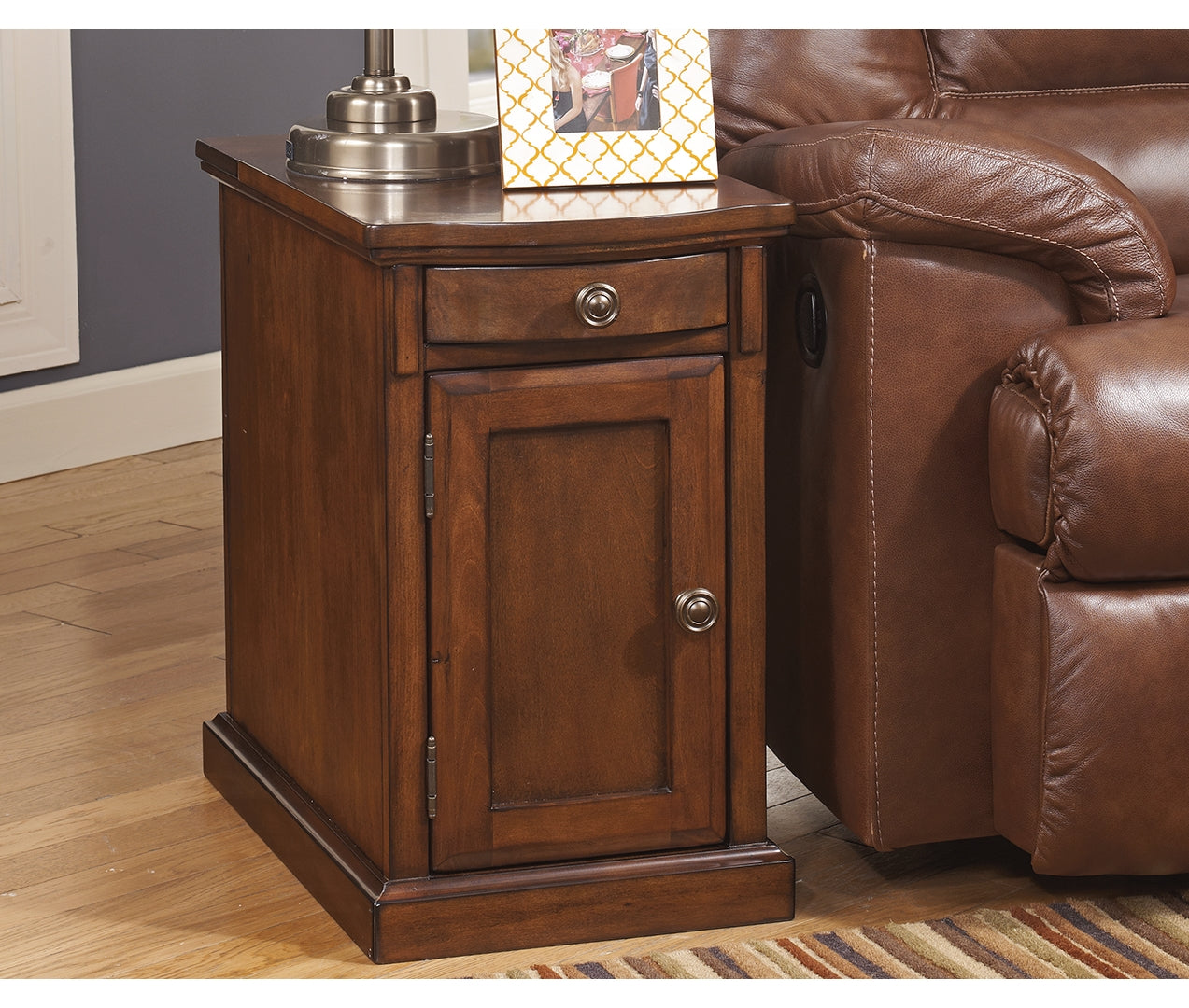 Laflorn Chairside End Table with USB Ports & Outlets