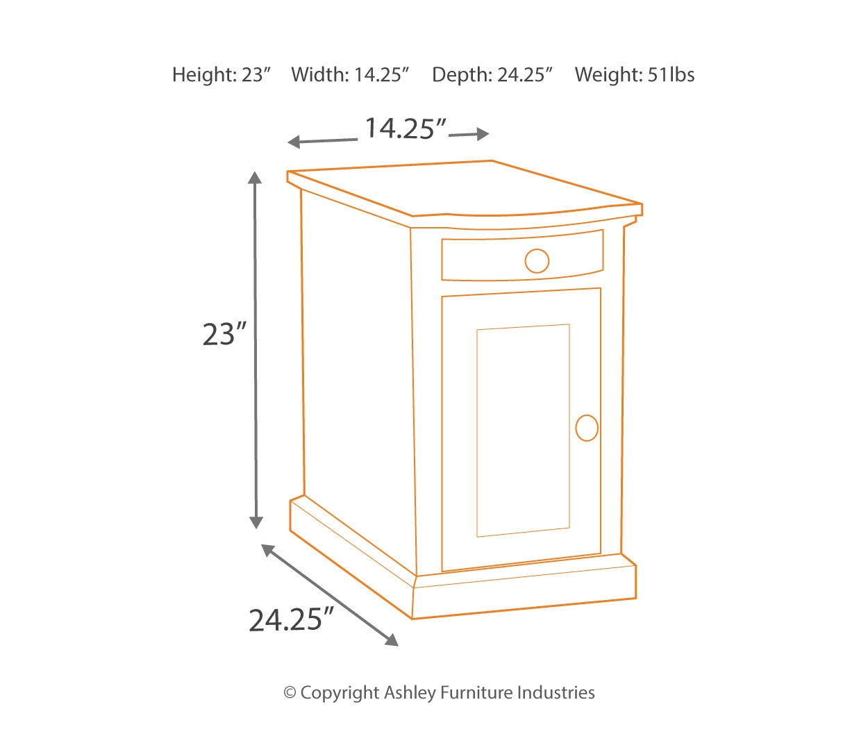 Laflorn Chairside End Table with USB Ports & Outlets