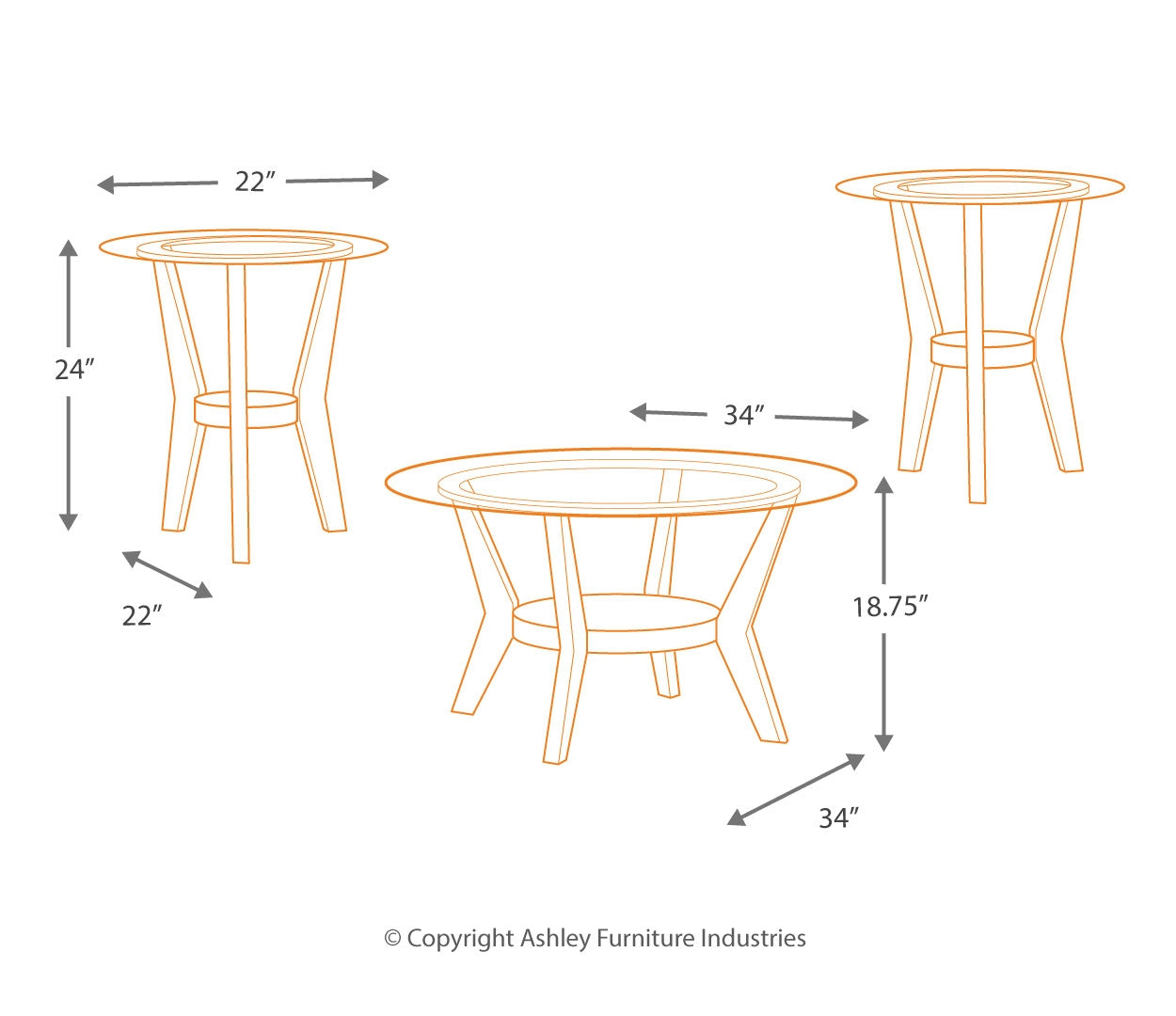 Fantell Table (Set of 3)