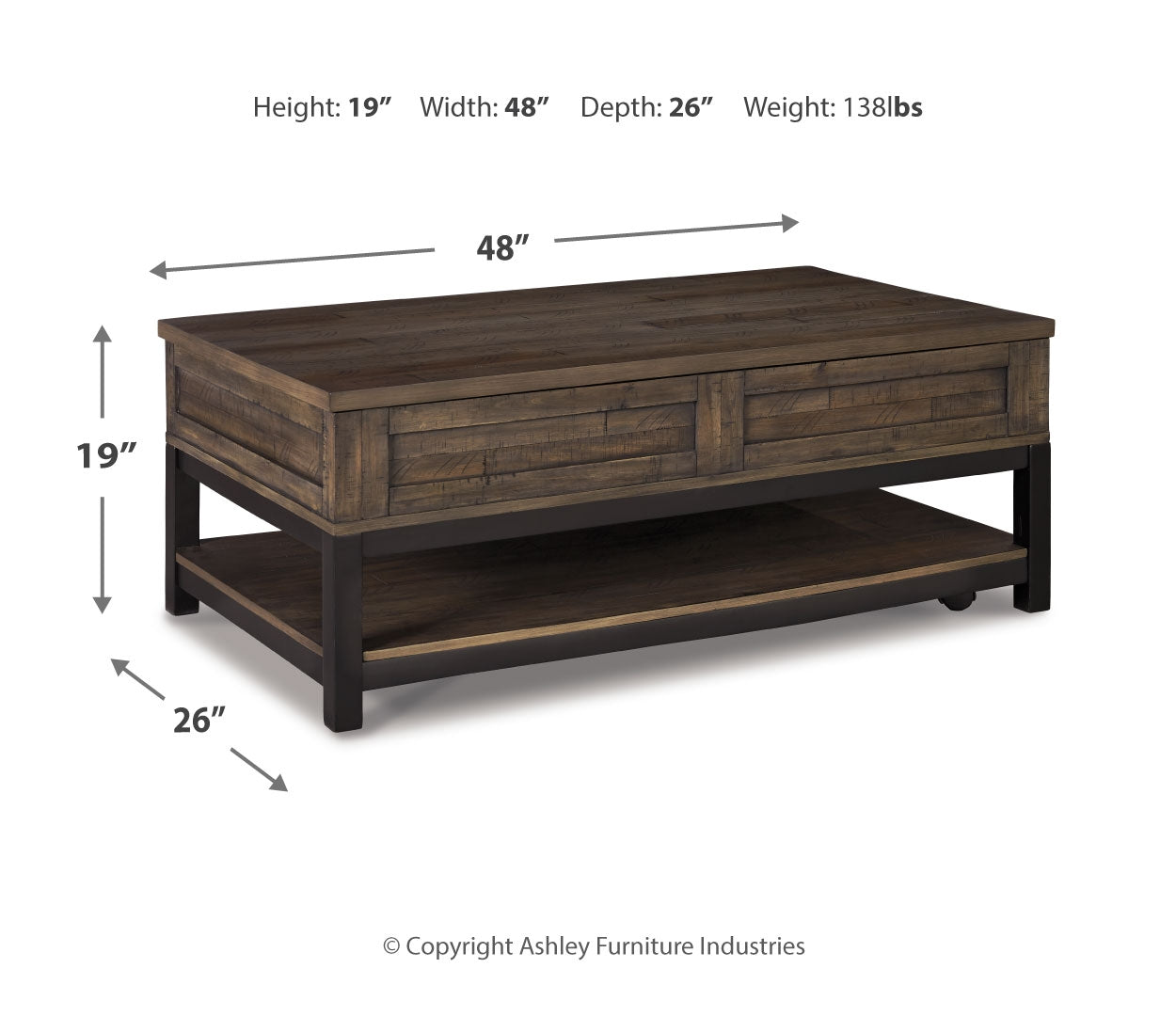 Johurst Coffee Table with Lift Top